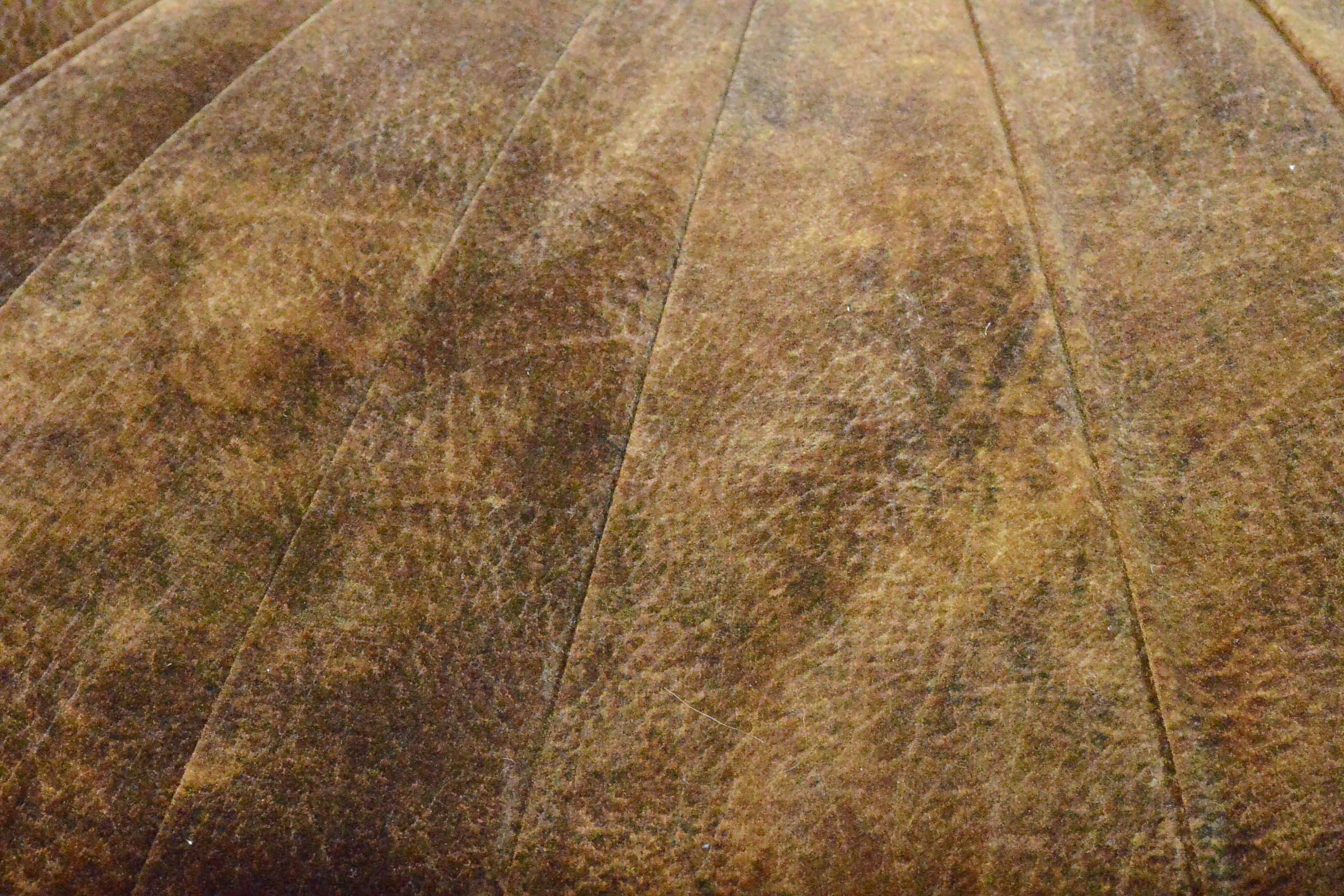 Round Tufted Brown Ottoman