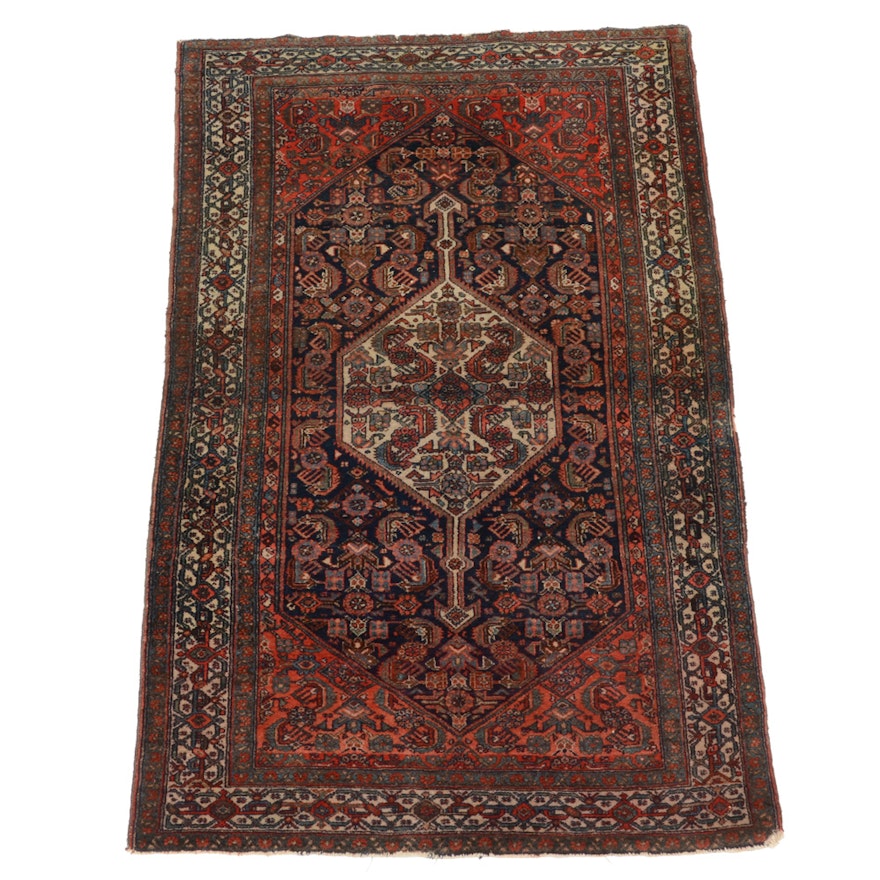 Semi-Antique Persian Hand-Knotted Bijar Wool Area Rug