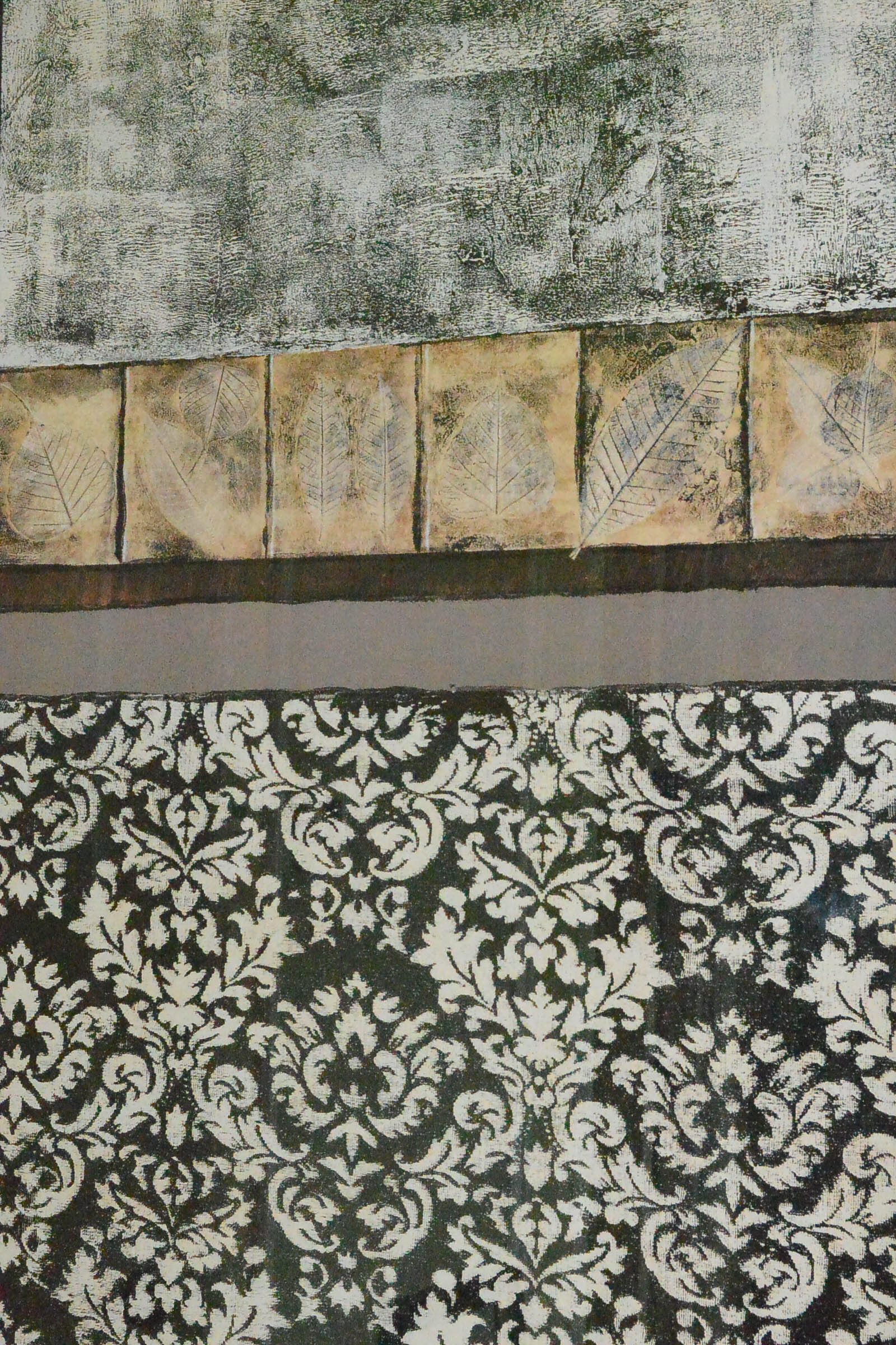 Pair of Framed Prints of Leaves and Floral Motif