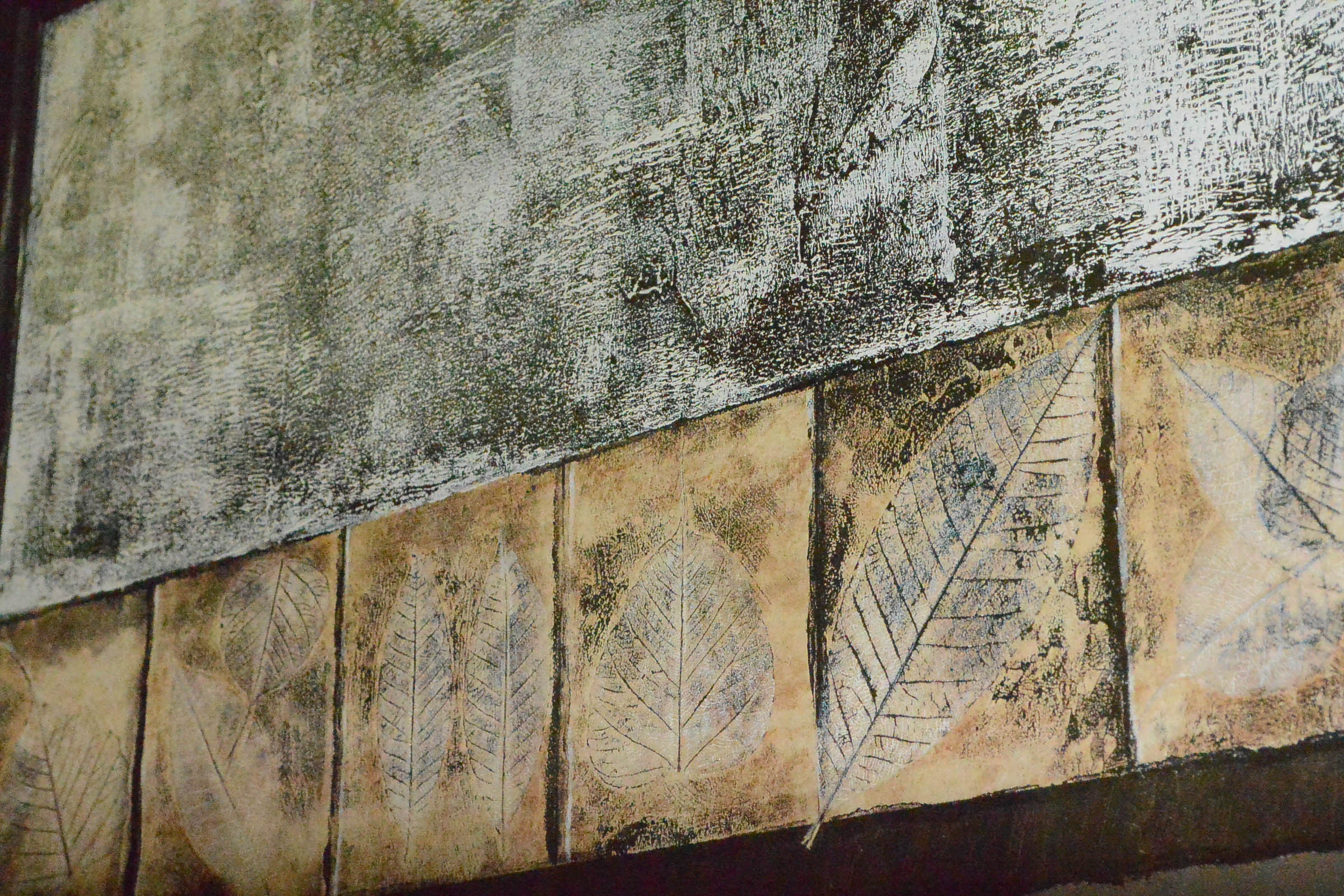 Pair of Framed Prints of Leaves and Floral Motif