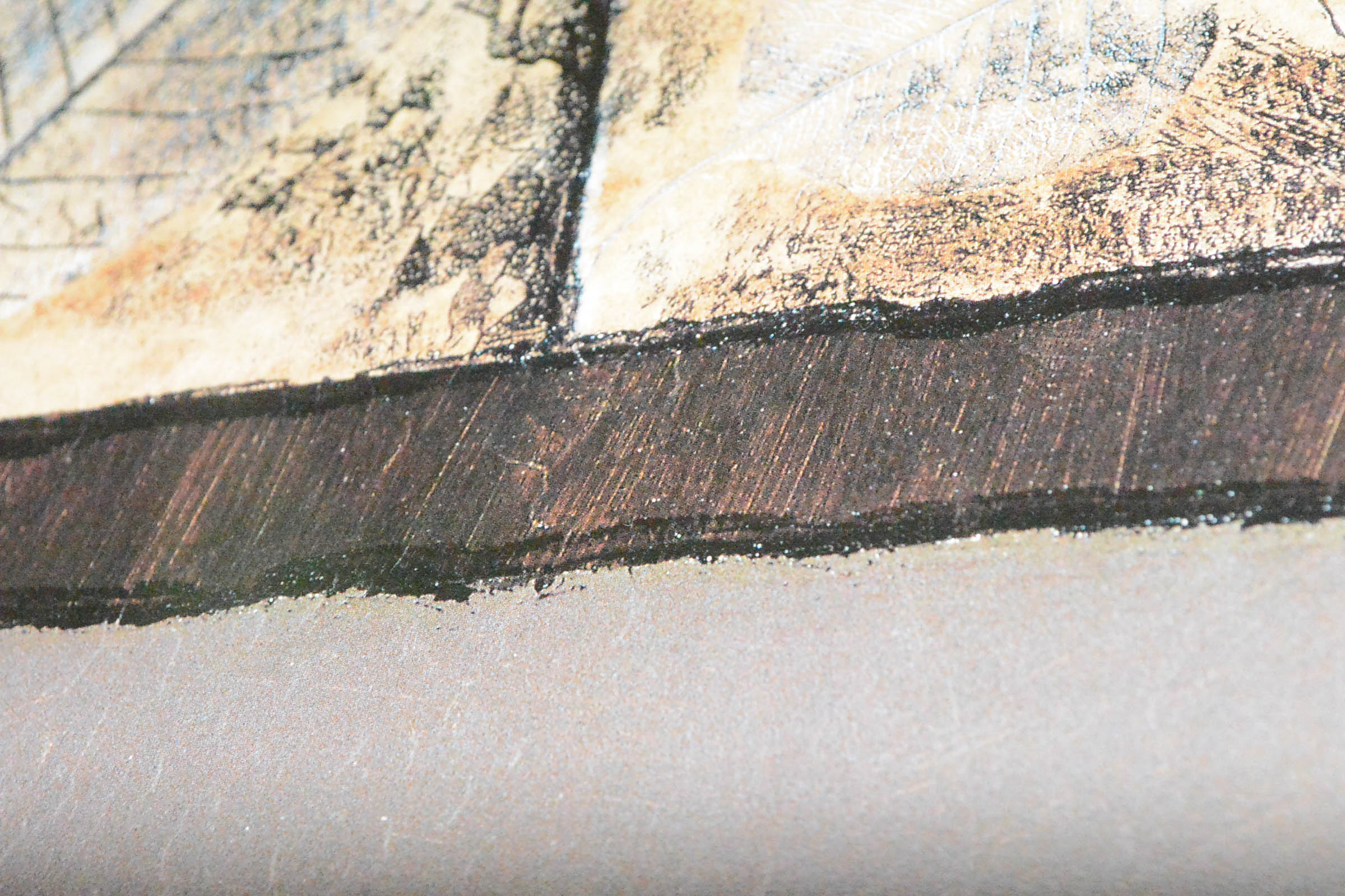 Pair of Framed Prints of Leaves and Floral Motif