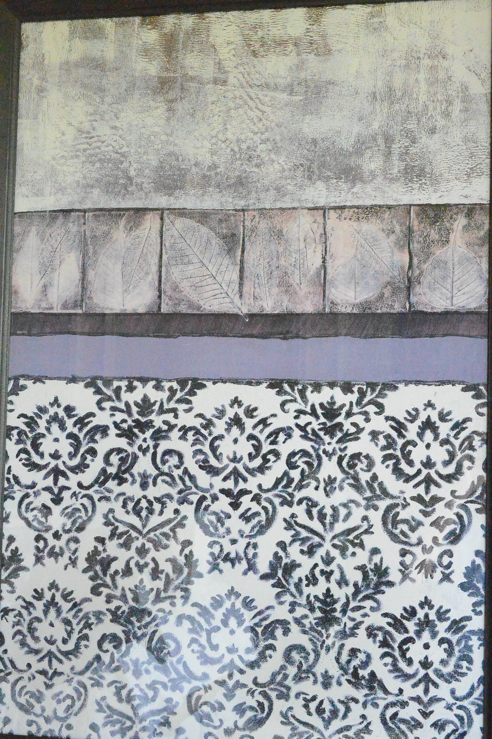 Pair of Framed Prints of Leaves and Floral Motif