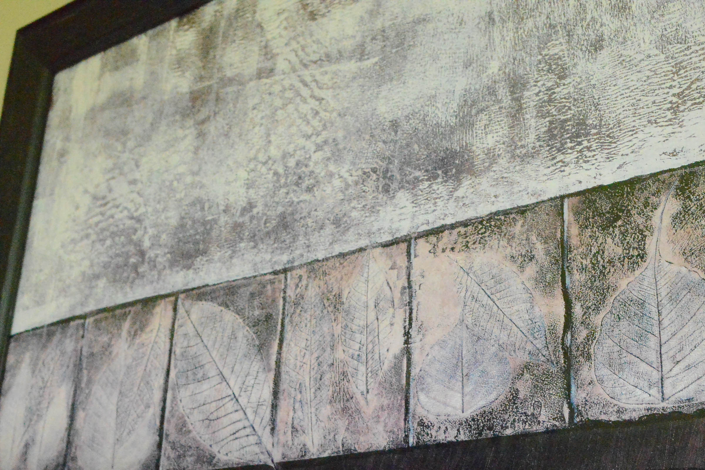 Pair of Framed Prints of Leaves and Floral Motif