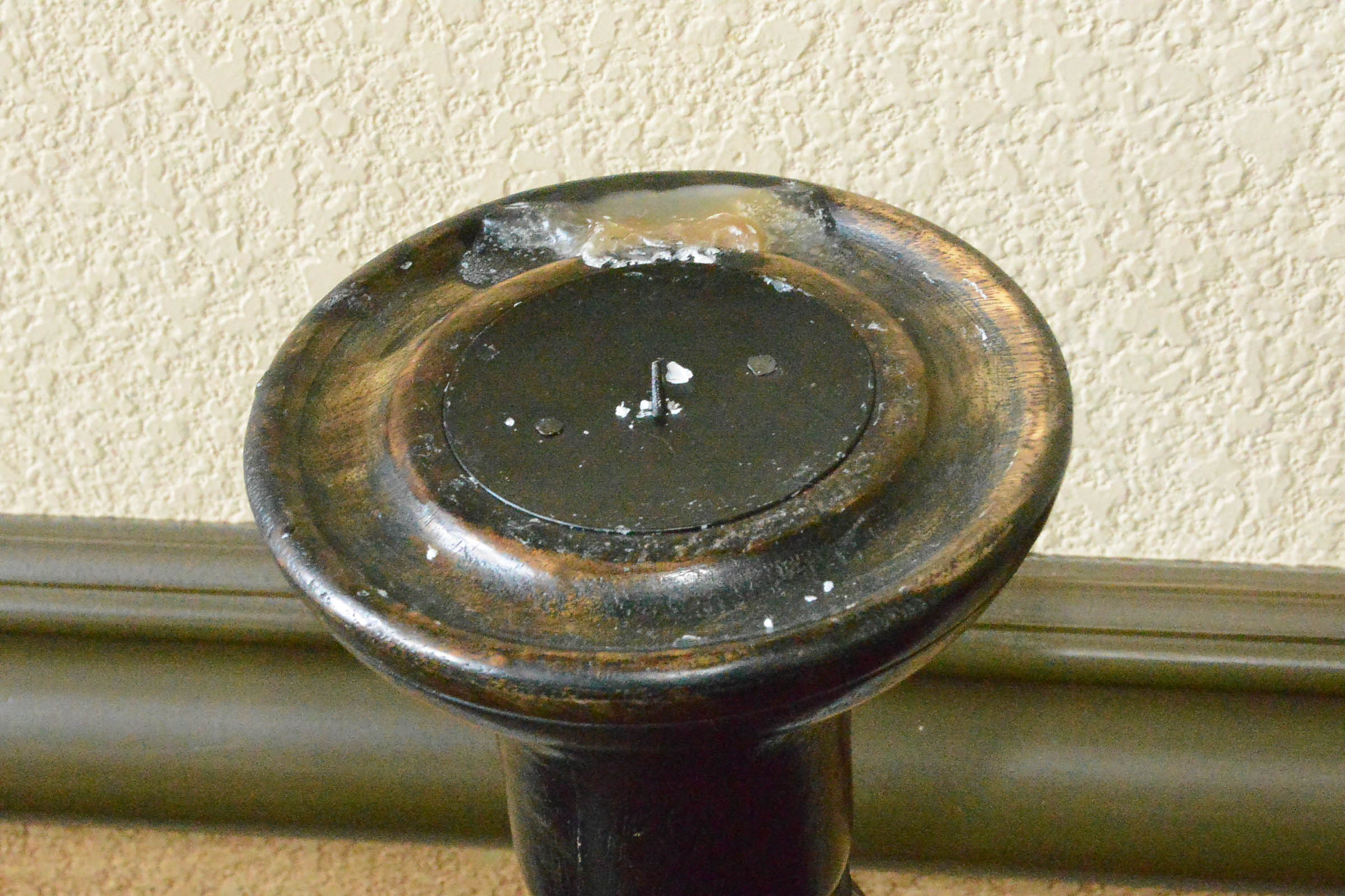 Pair of Carved Wooden Indian Candlesticks