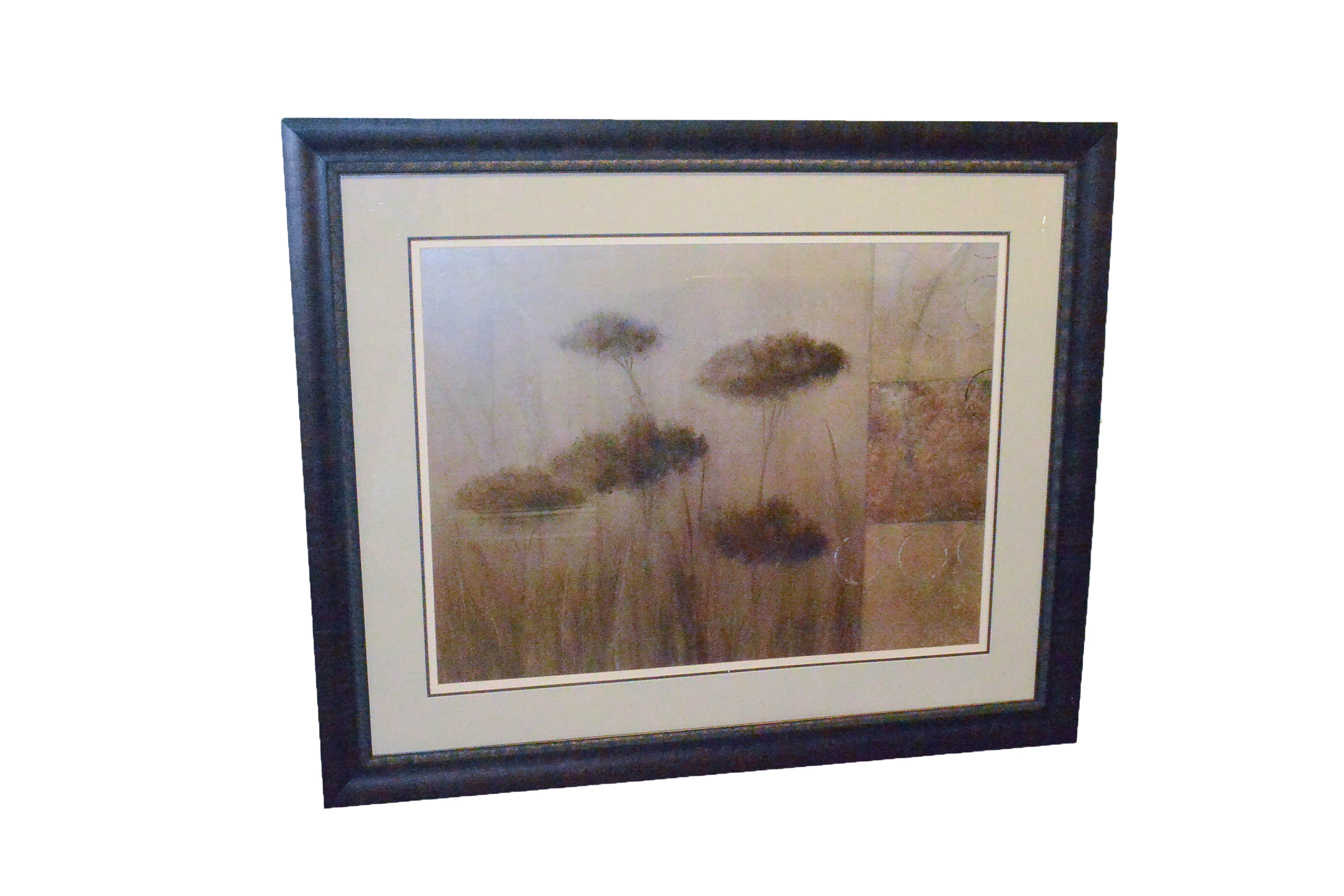 Large Abstract Botanical Offset Lithograph Print