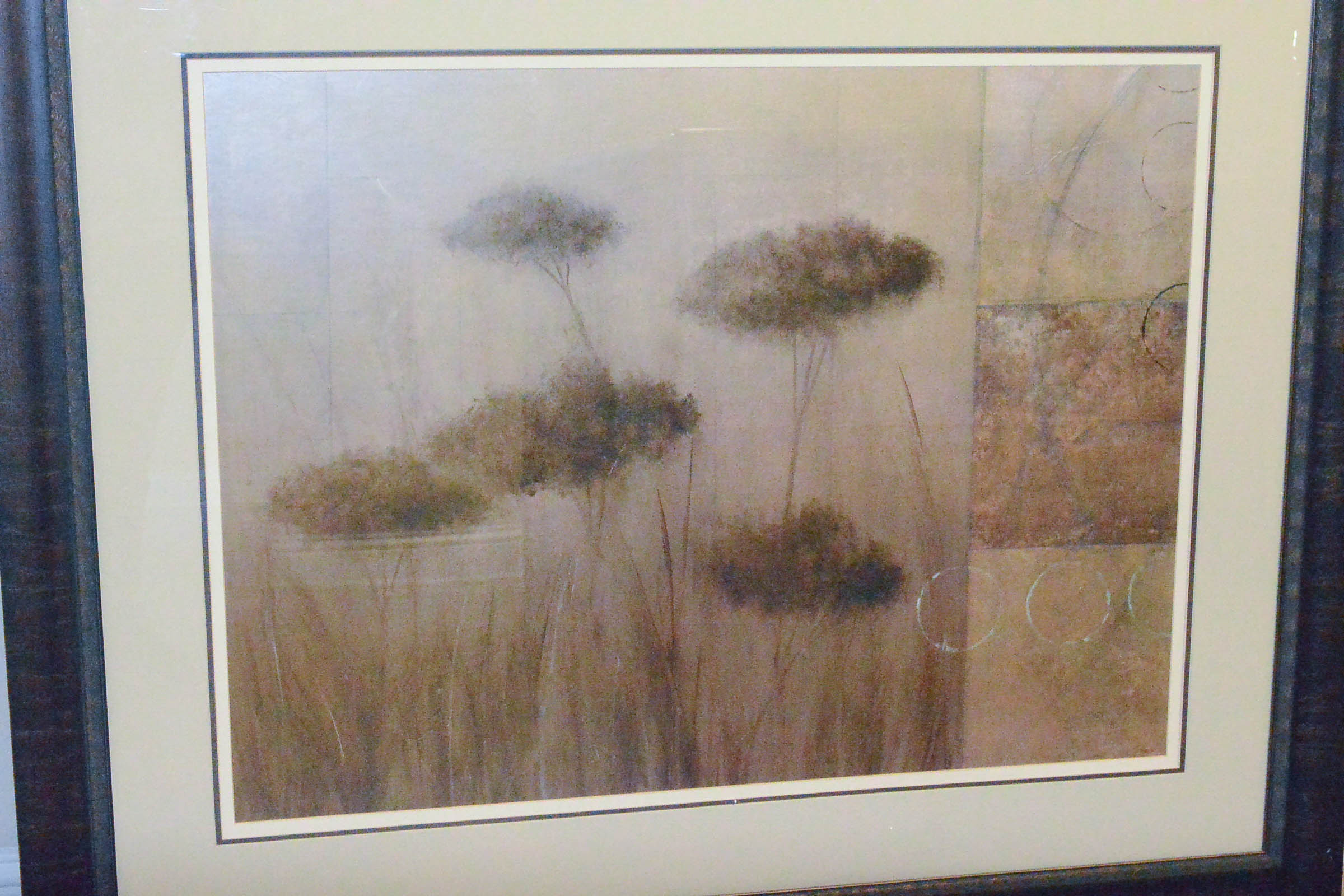 Large Abstract Botanical Offset Lithograph Print