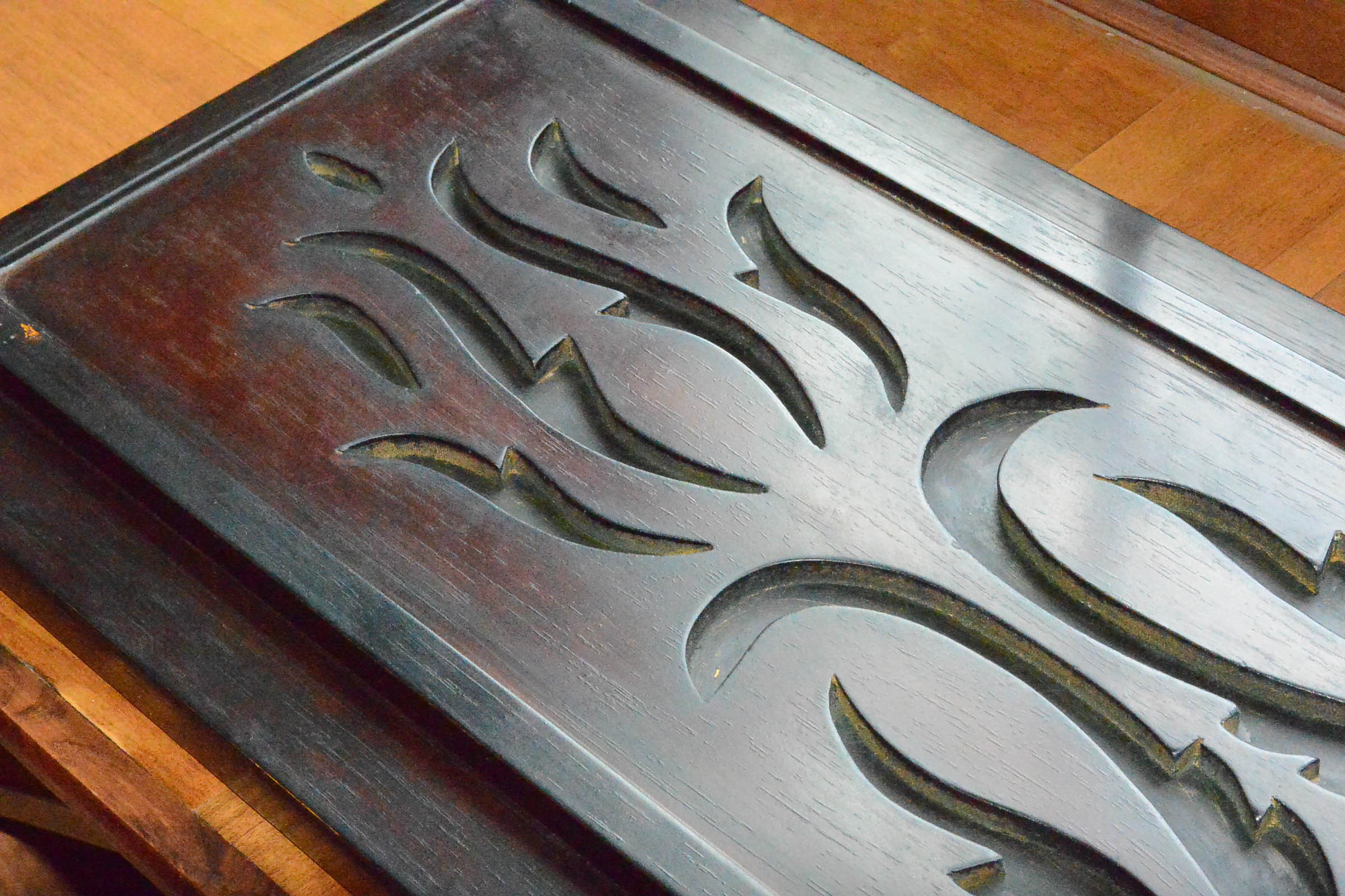 Pair of Carved Wooden Plaques