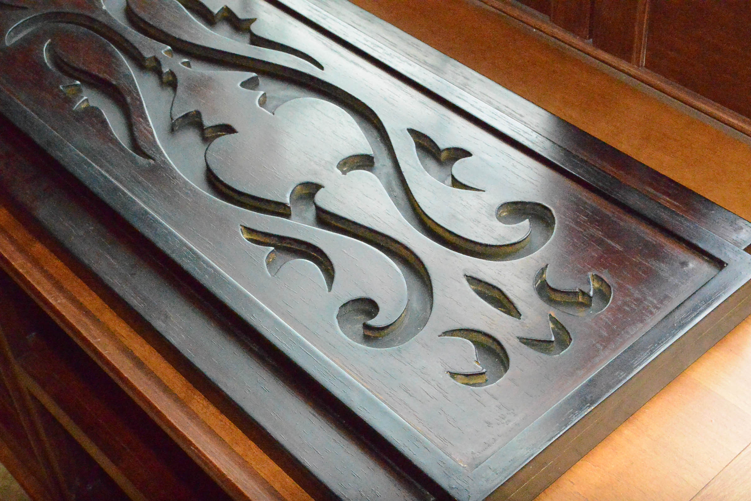 Pair of Carved Wooden Plaques