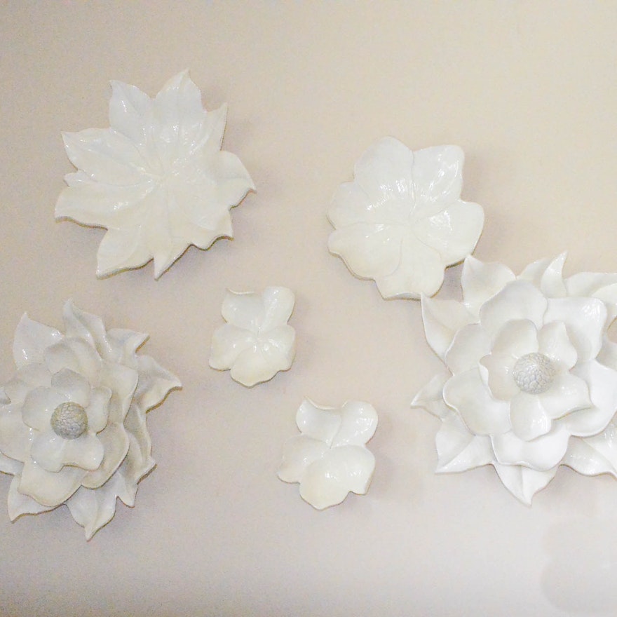 Set of Porcelain Floral Wall Decor