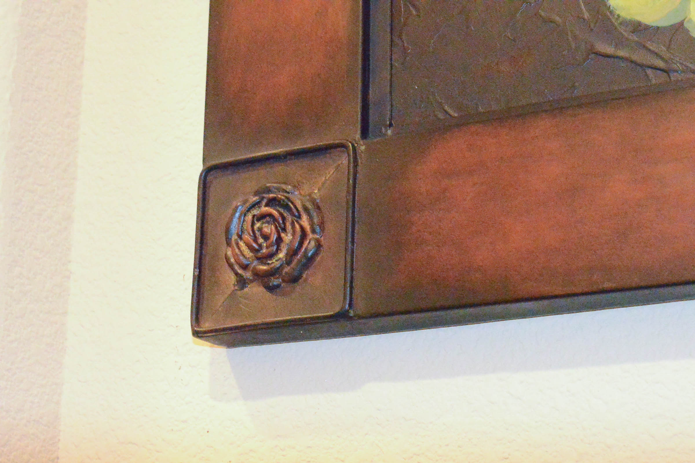 Pair of Painted Floral Studies on Metal