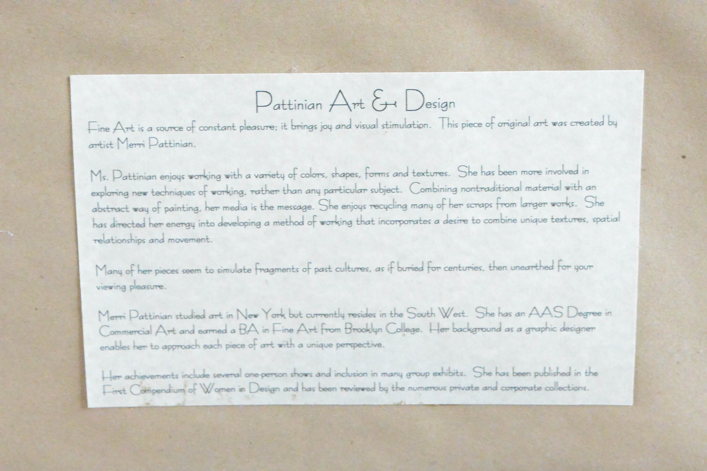 Merri Pattinian Mixed Media Paper Collage