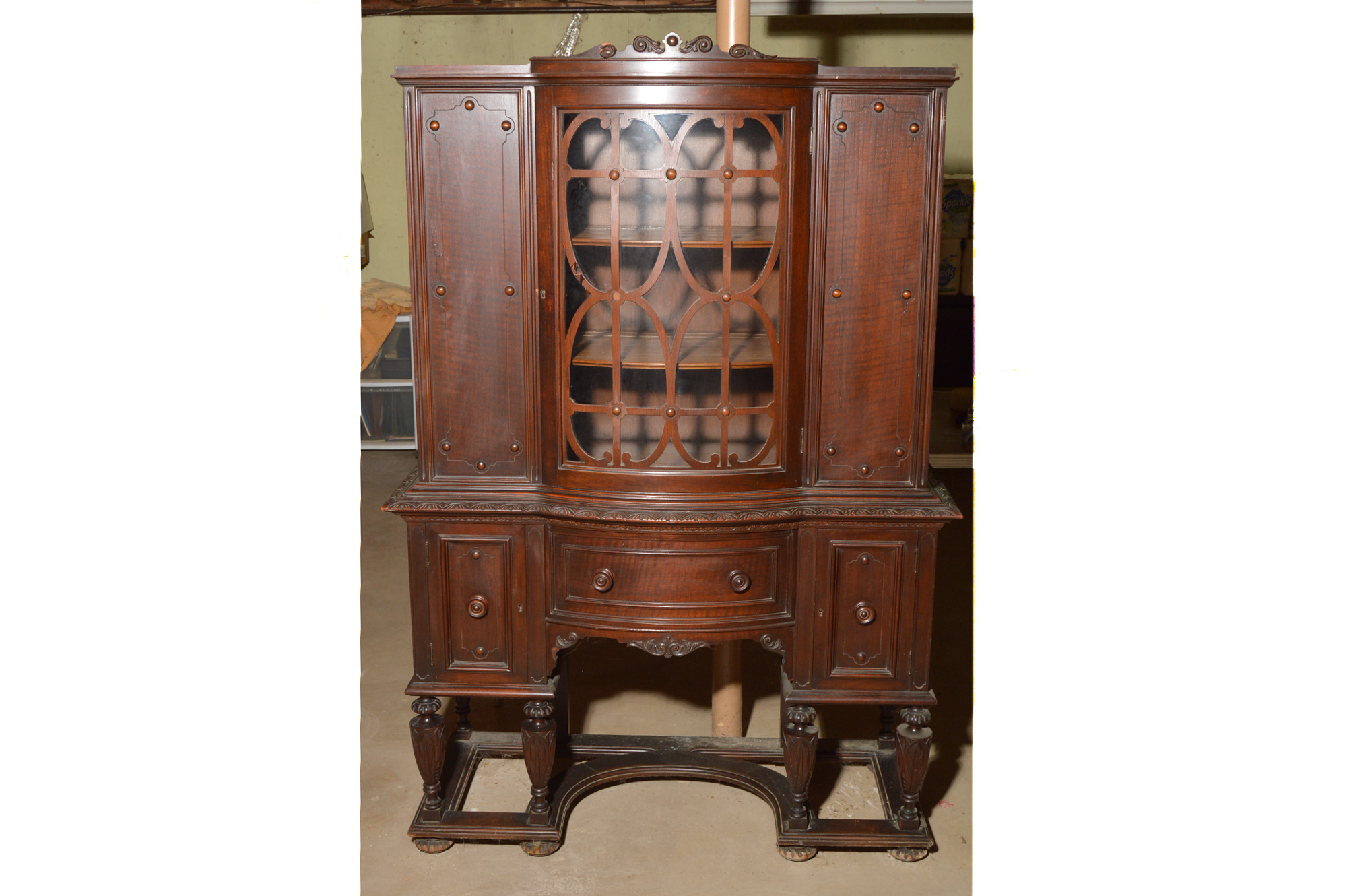 Early 20th Century Highboy China Cabinet