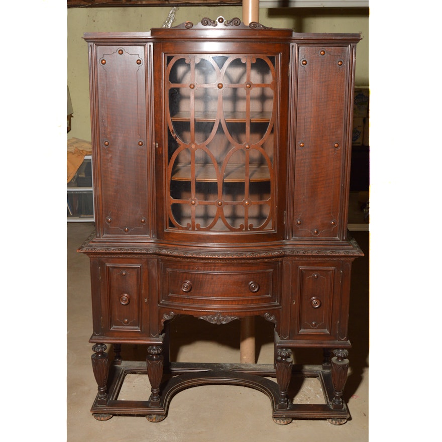 Early 20th Century Highboy China Cabinet