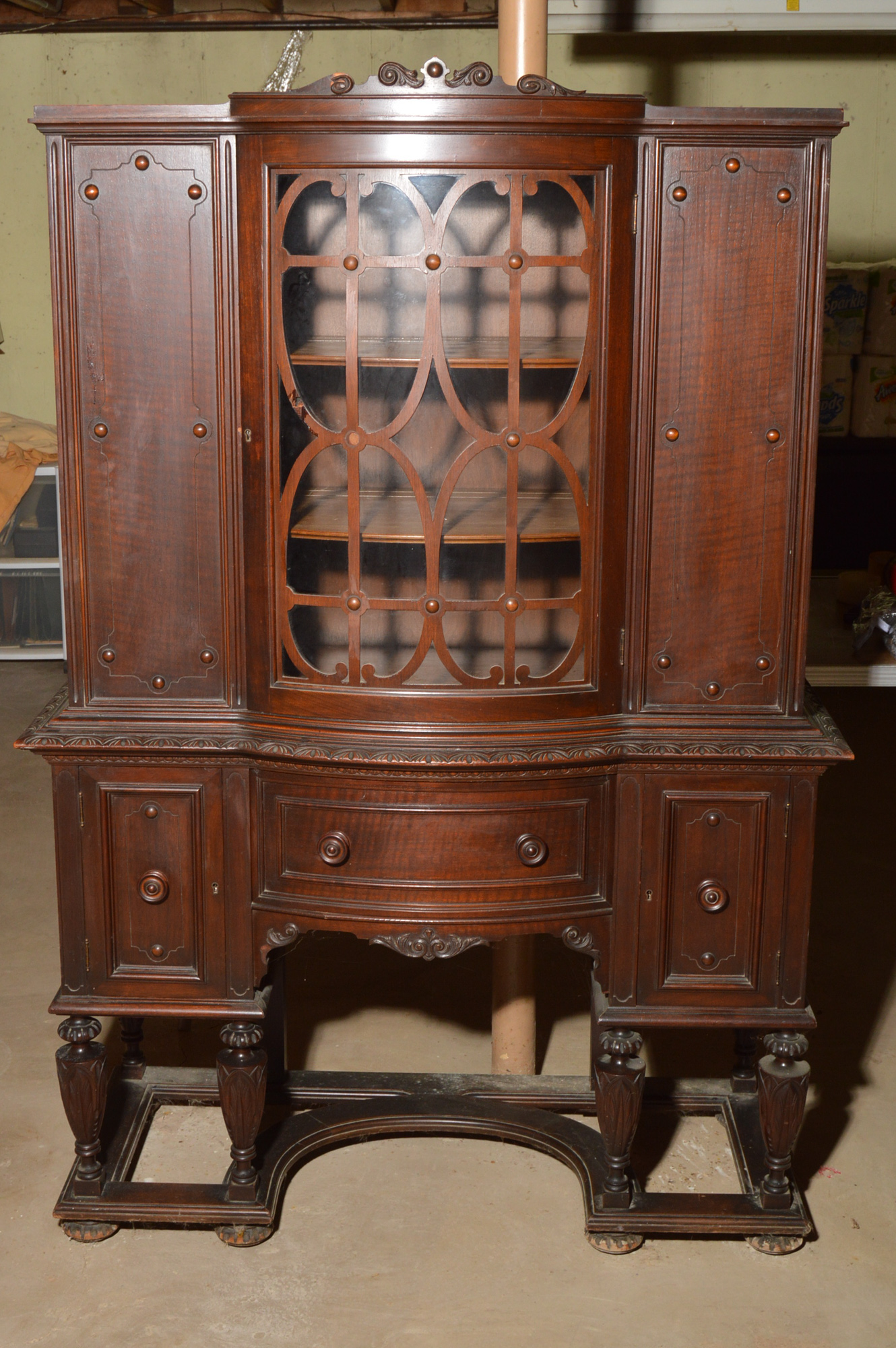 Early 20th Century Highboy China Cabinet