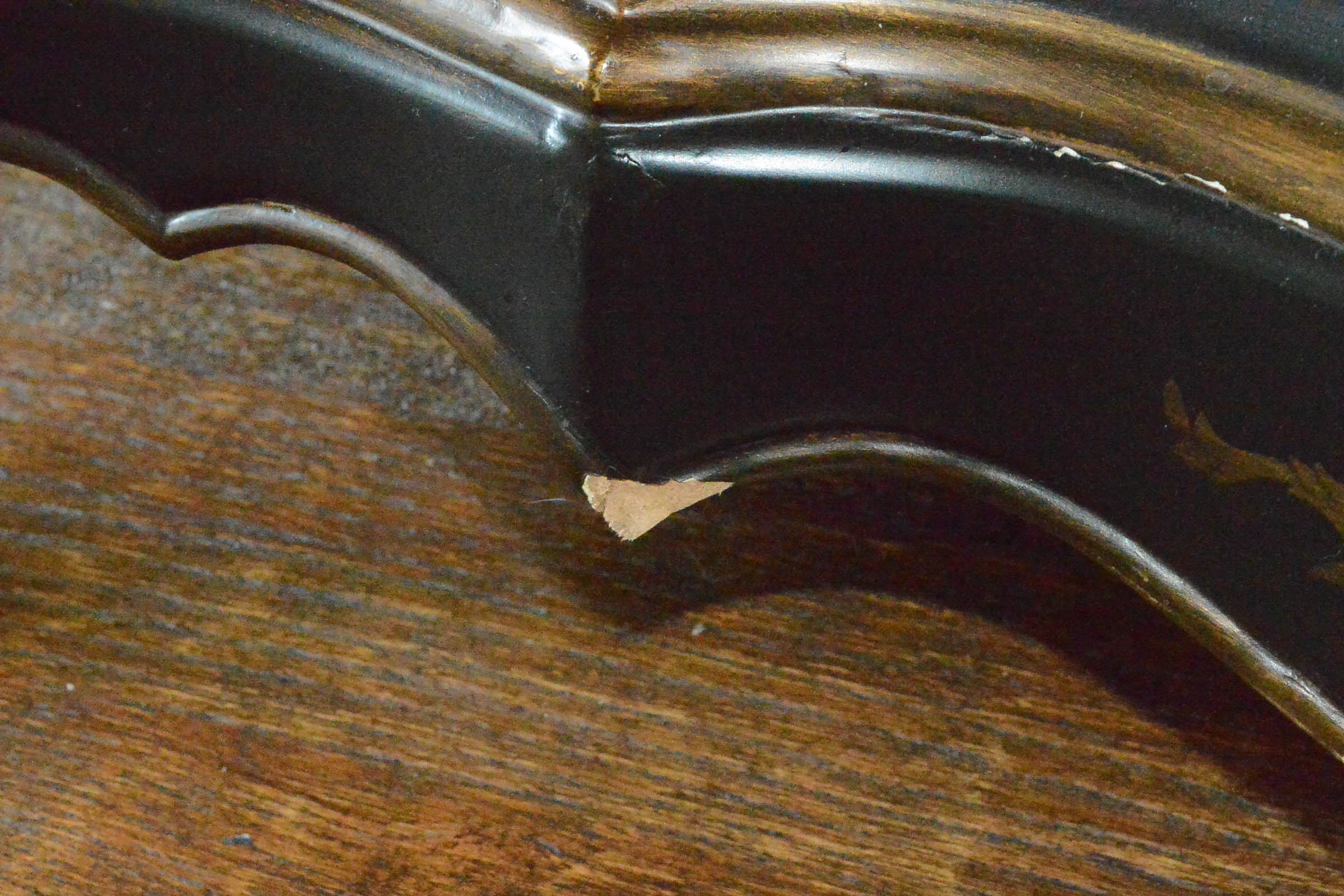 Wooden Three Drawer Dresser with Gilt Accents