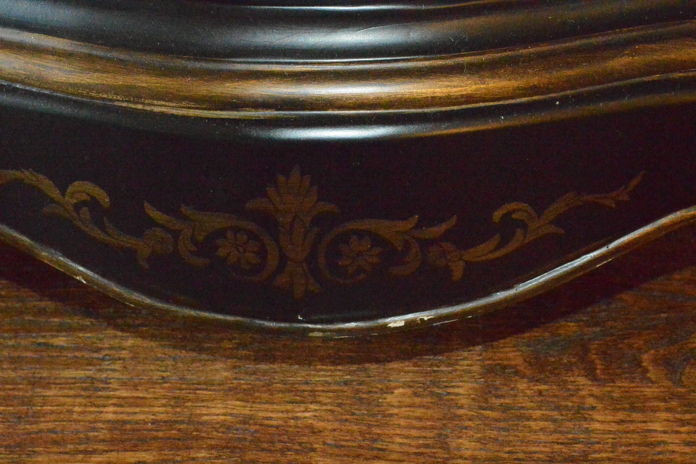 Wooden Three Drawer Dresser with Gilt Accents