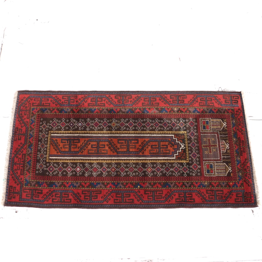 Power Loomed Baluch or Yomut Prayer Rug