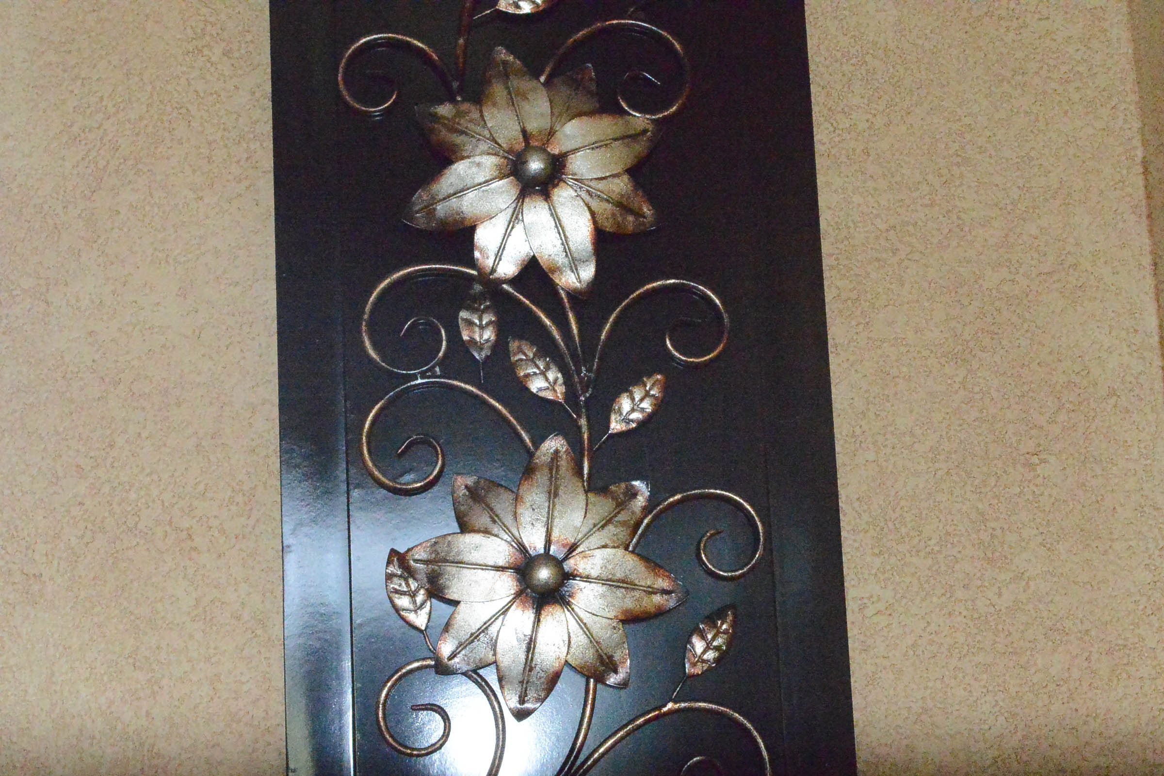 Pair of Metal Floral Wall Hangings