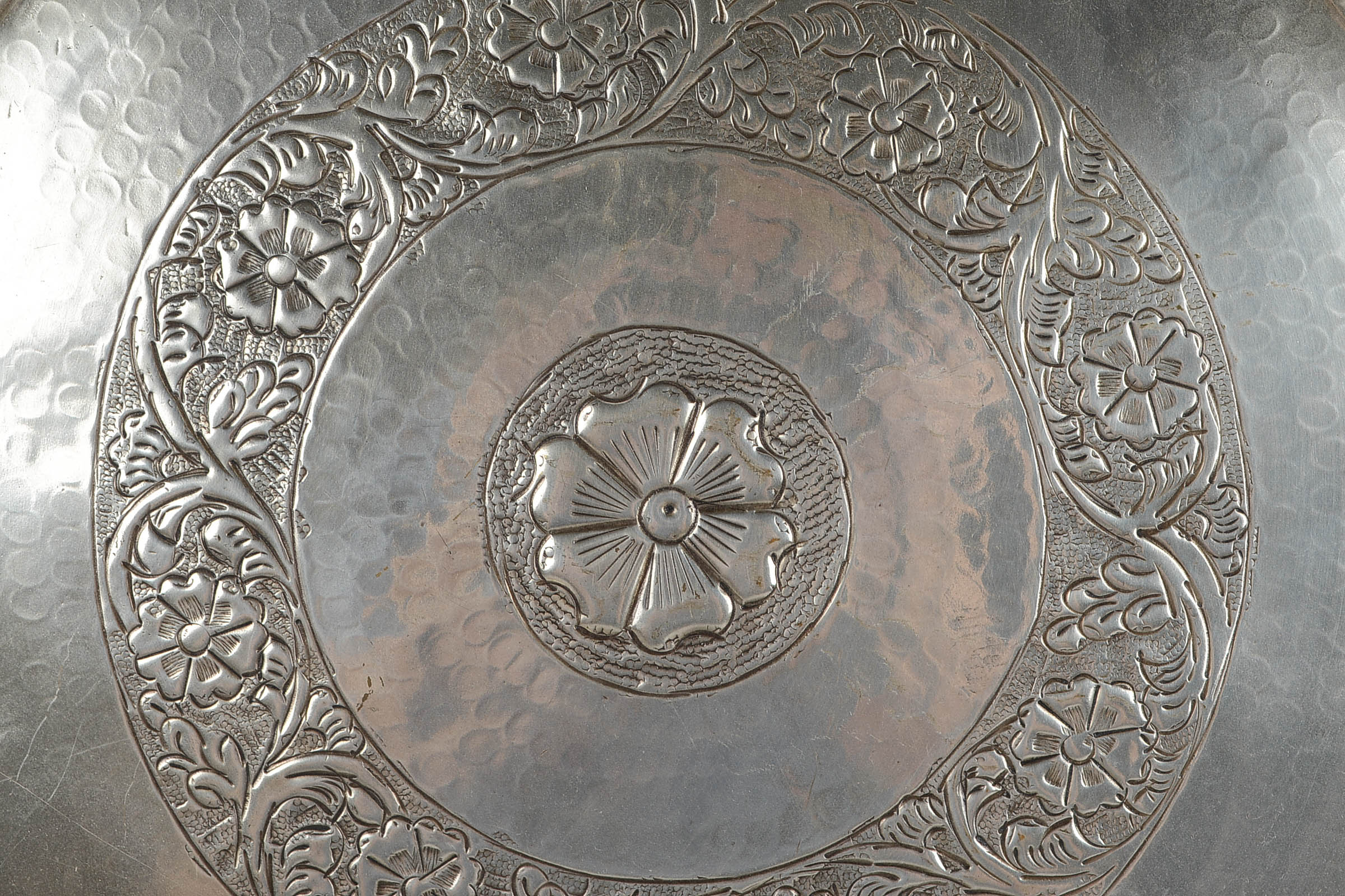 Etched Pewter Tray and Cut Out Tin Tray