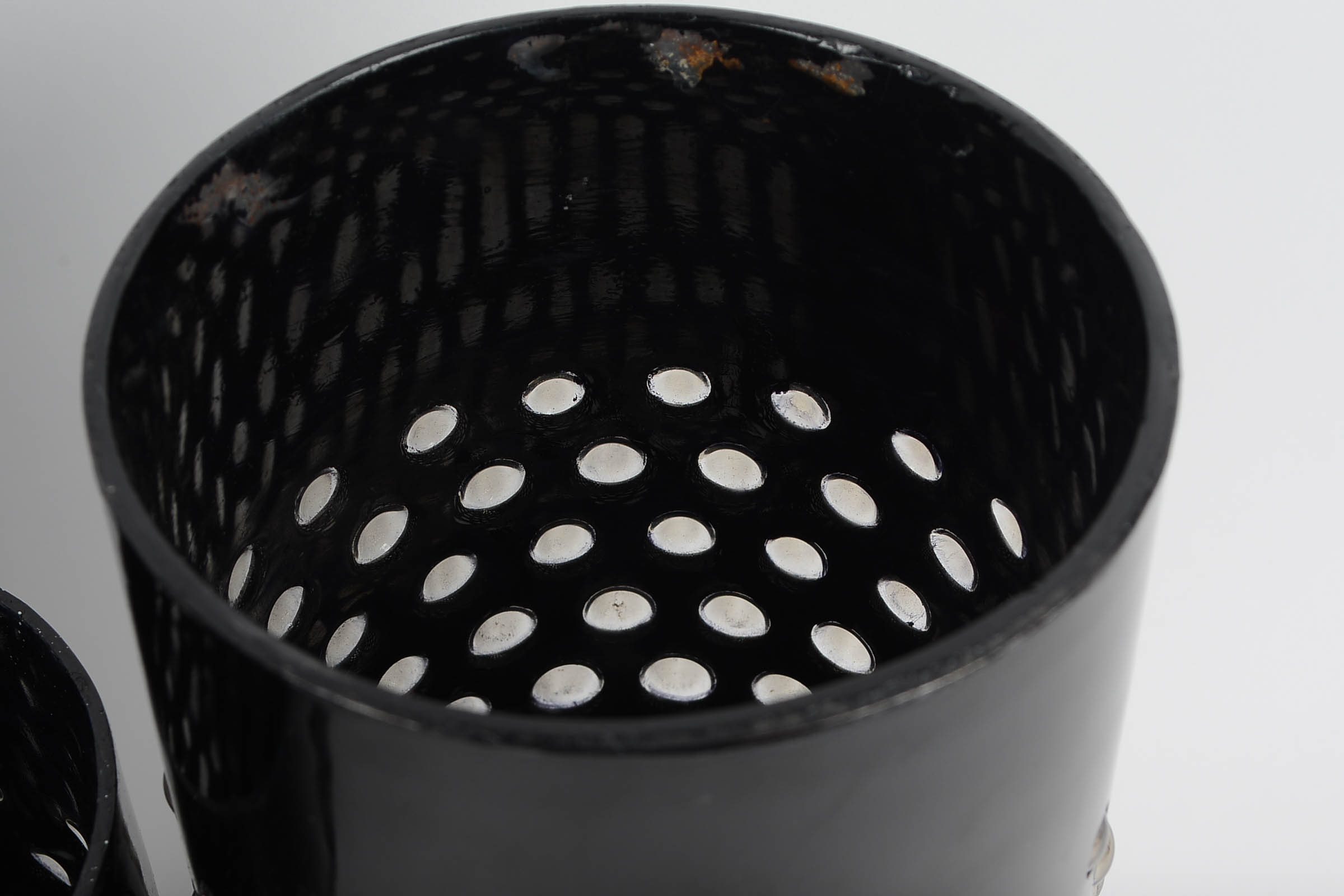 Set of Black Ceramic and Wood Glazed Decor