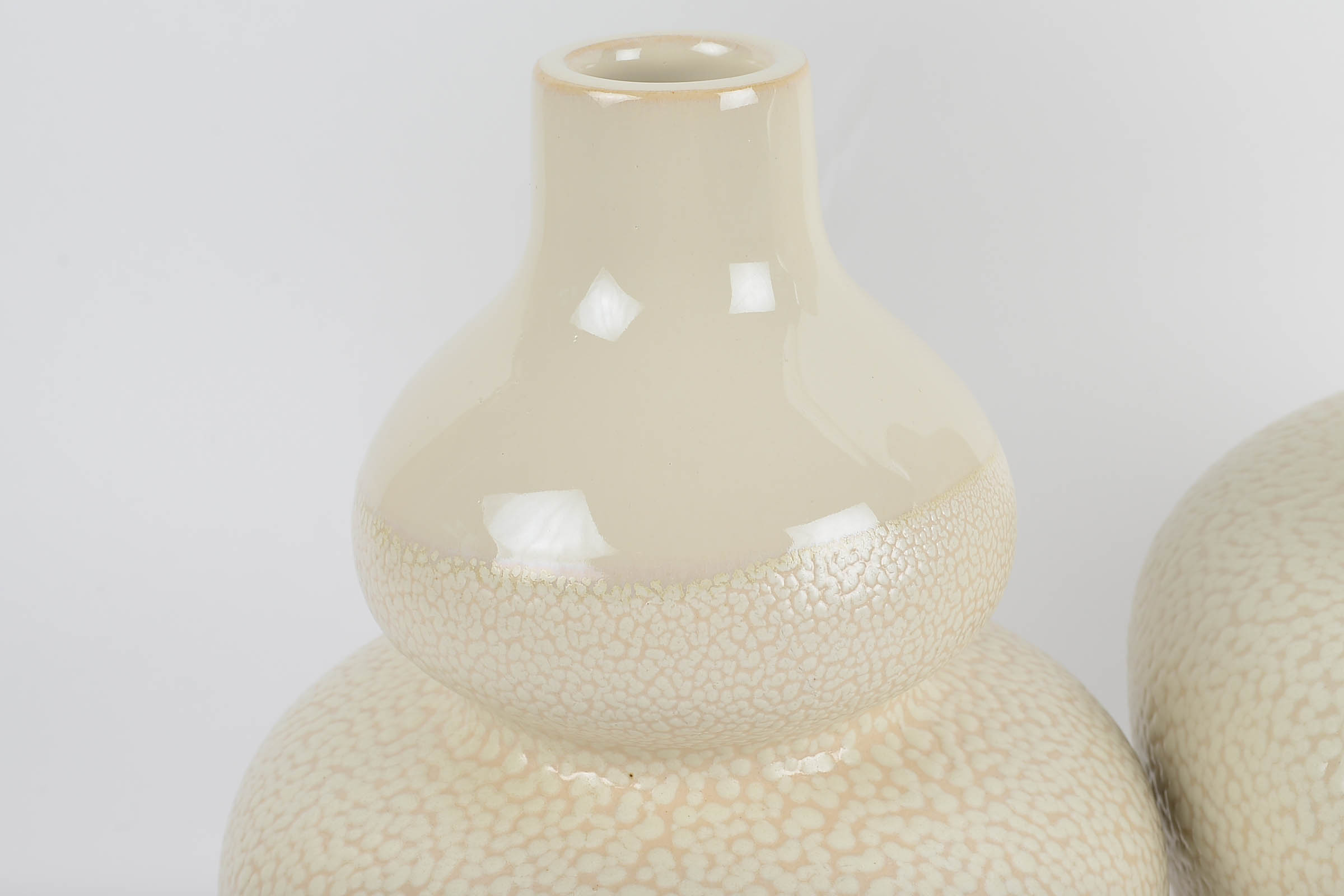 Pair of Textured Double Gourd Form Vases