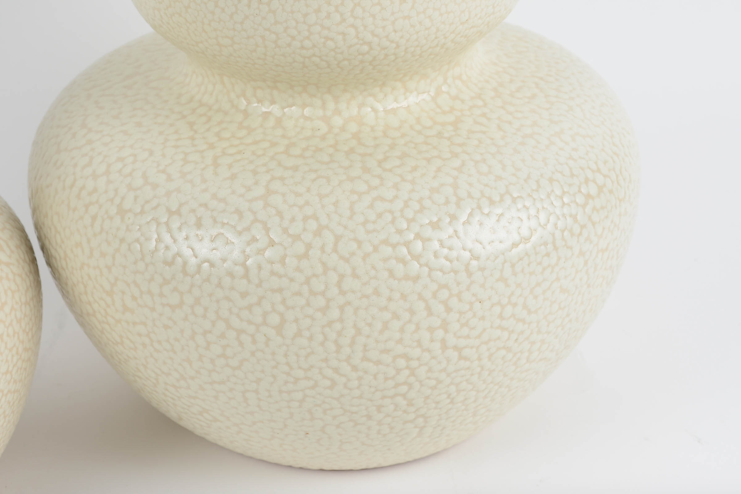 Pair of Textured Double Gourd Form Vases