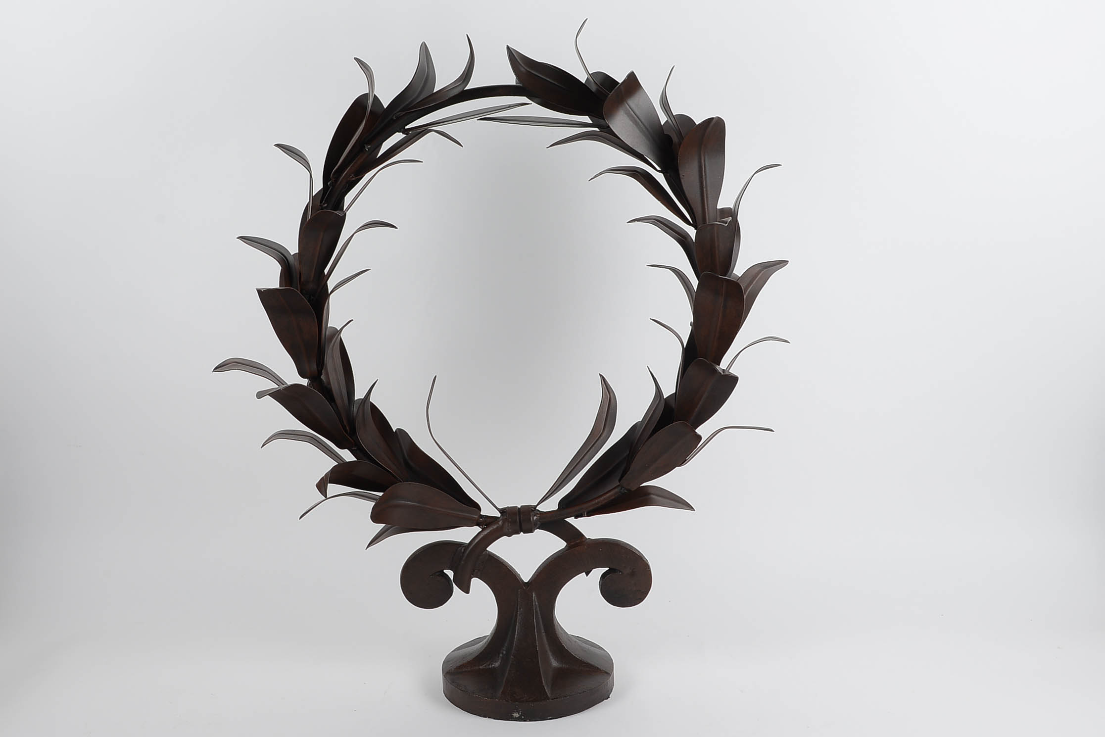 Metal Laurel Wreath Sculpture