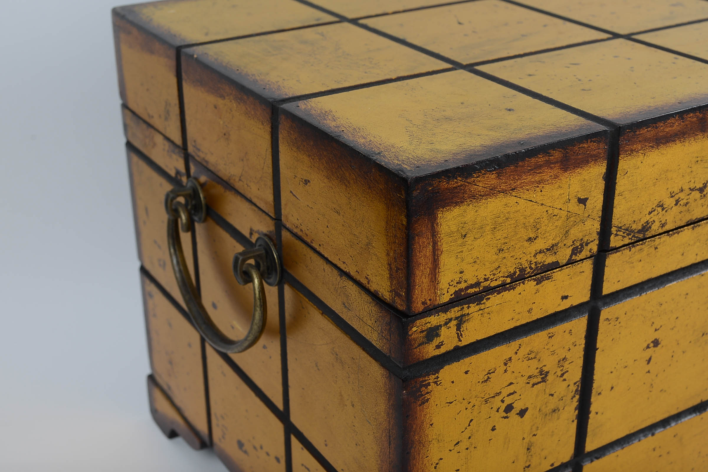 Mirrored Jewelry Box and Gold Tone Chest