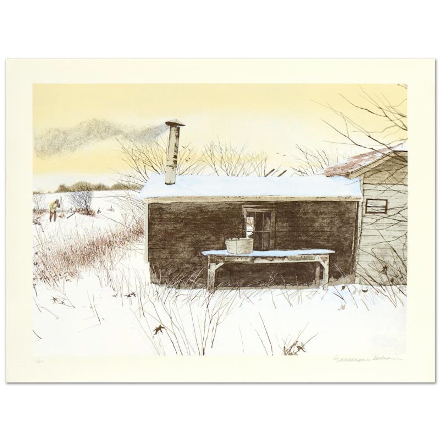 William Nelson Signed Limited Edition Lithograph "Hunter's Shack"