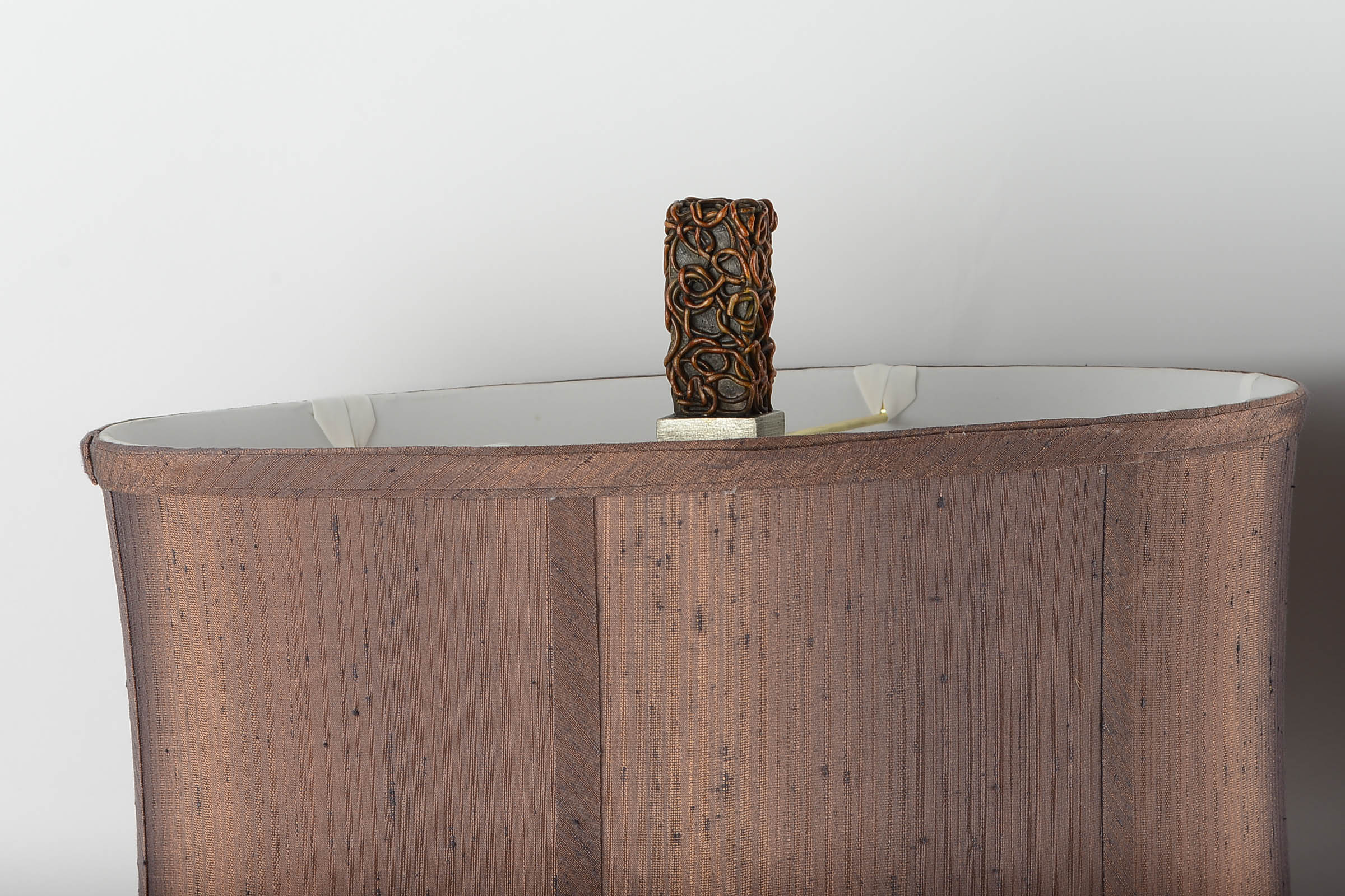 Pair fo Cast Metal and Wicker Table Lamps