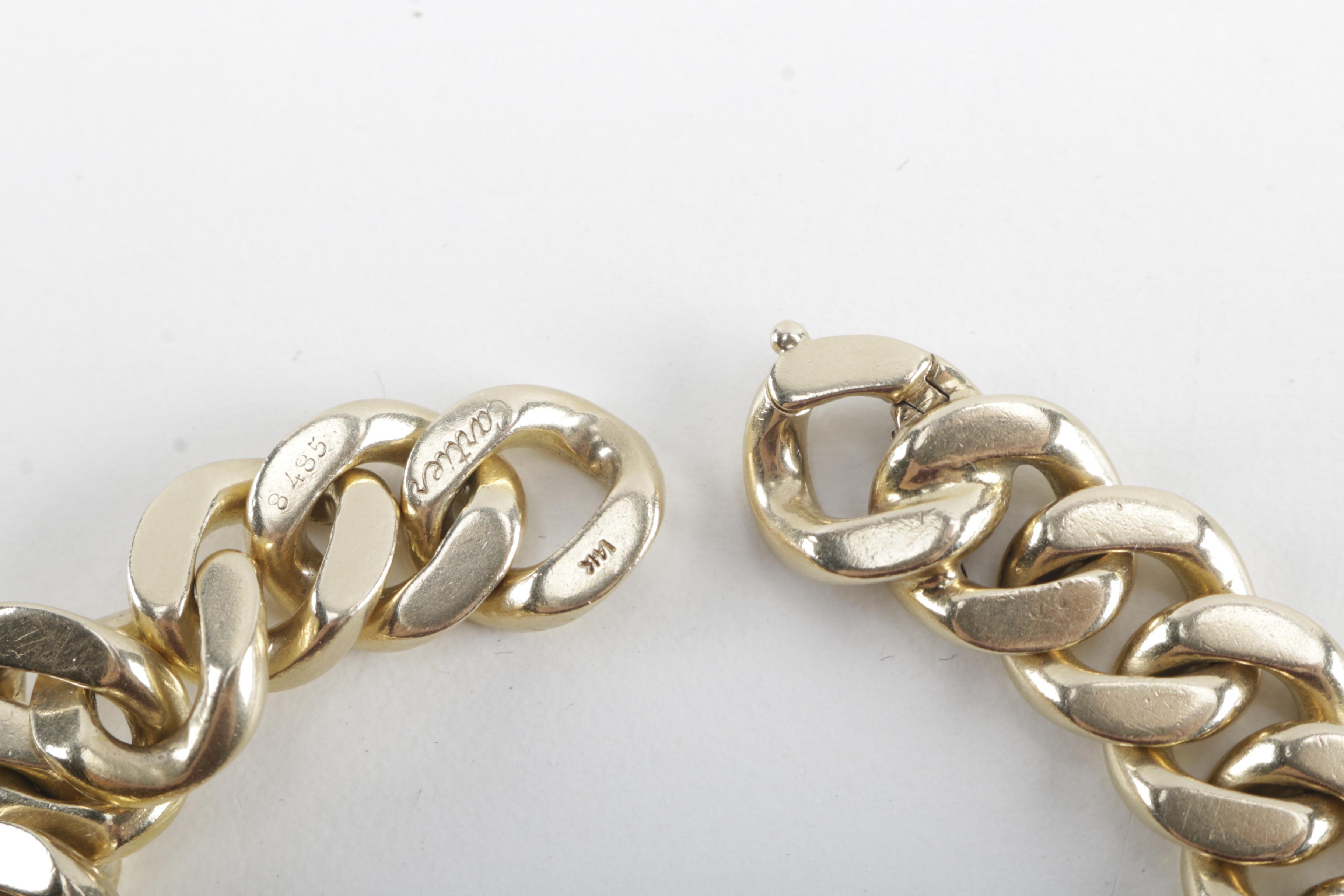 Vintage Cartier 14K Yellow Gold 1.52 CTW Diamond Curb Chain Bracelet