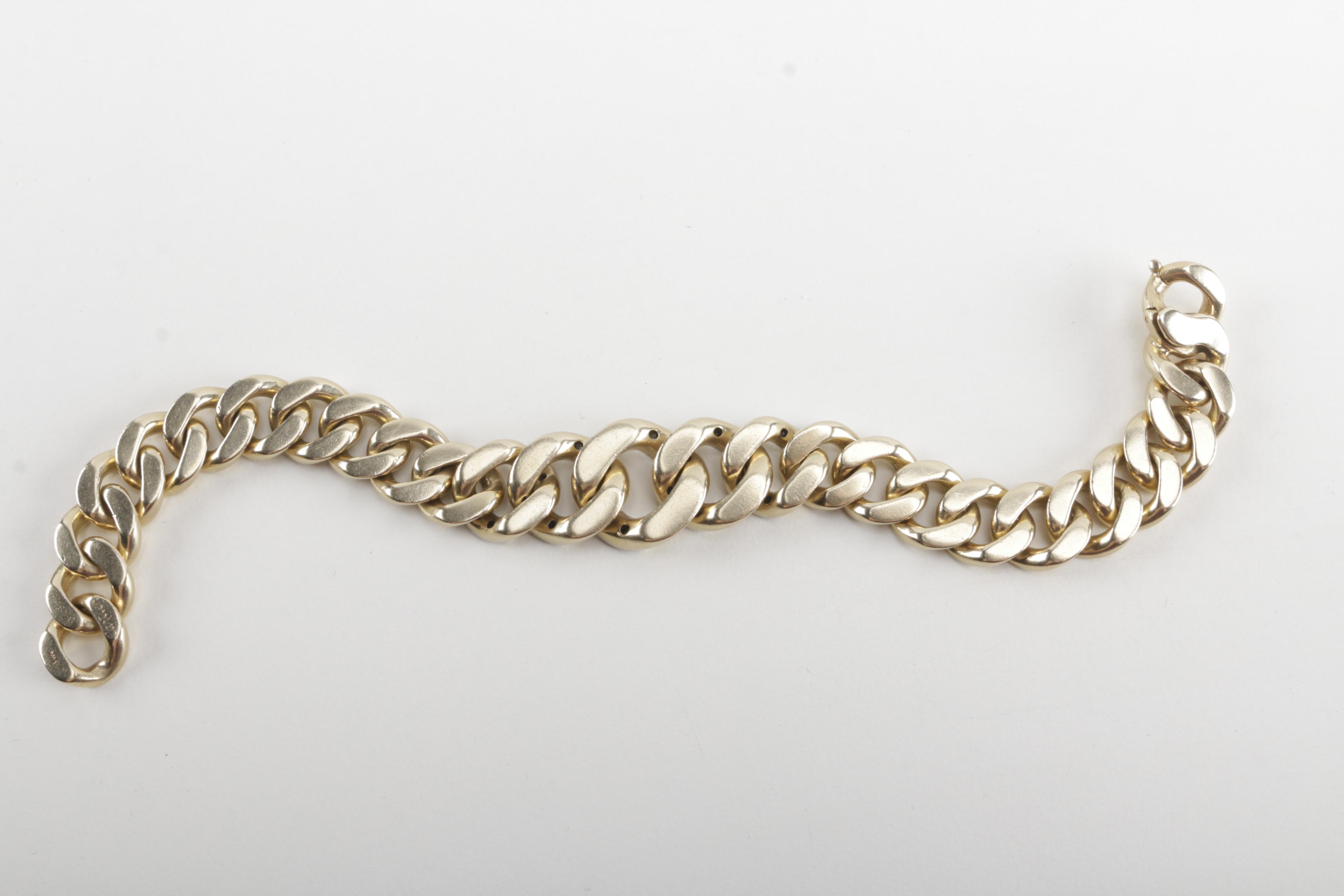 Vintage Cartier 14K Yellow Gold 1.52 CTW Diamond Curb Chain Bracelet