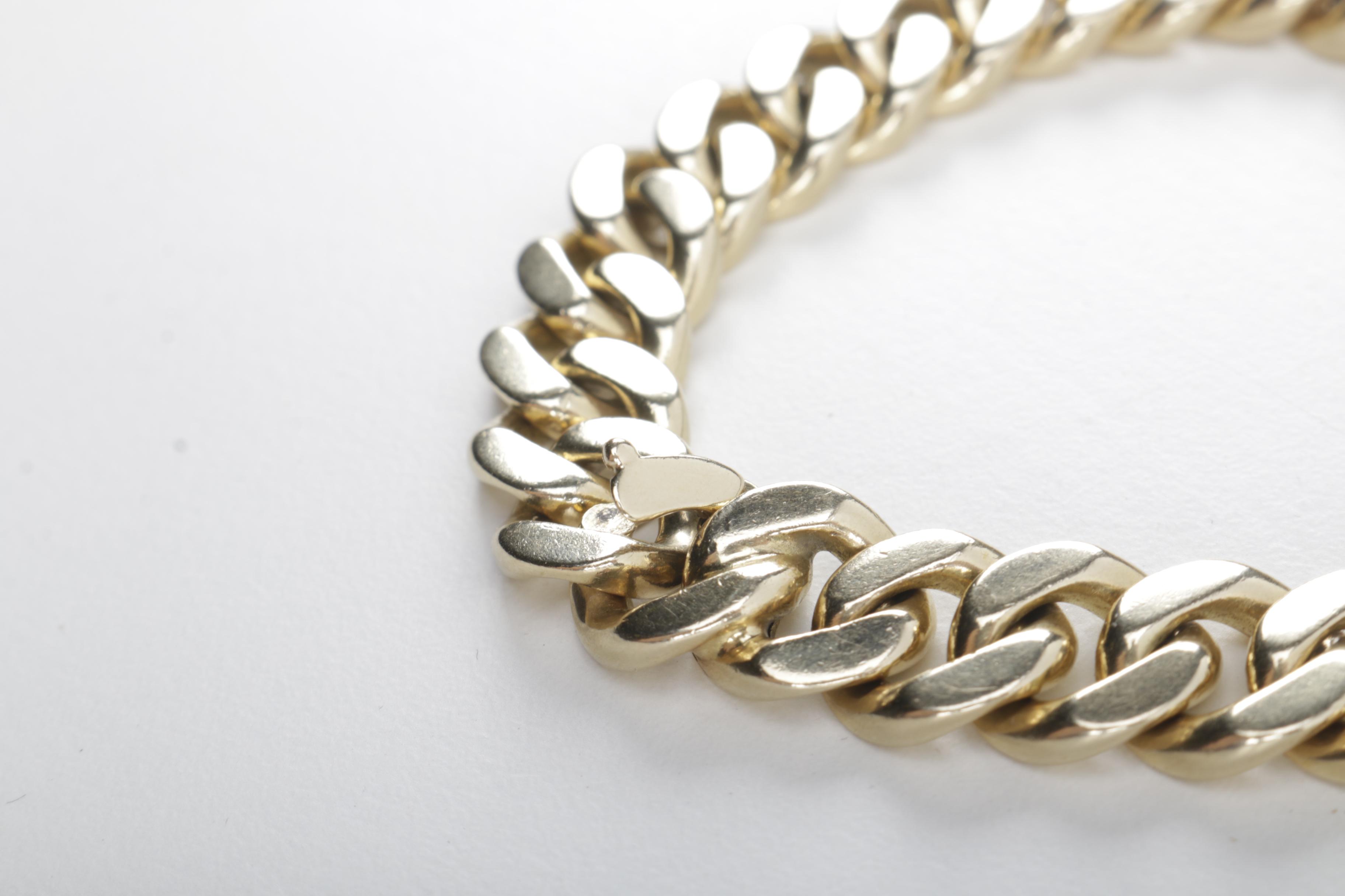 Vintage Cartier 14K Yellow Gold 1.52 CTW Diamond Curb Chain Bracelet