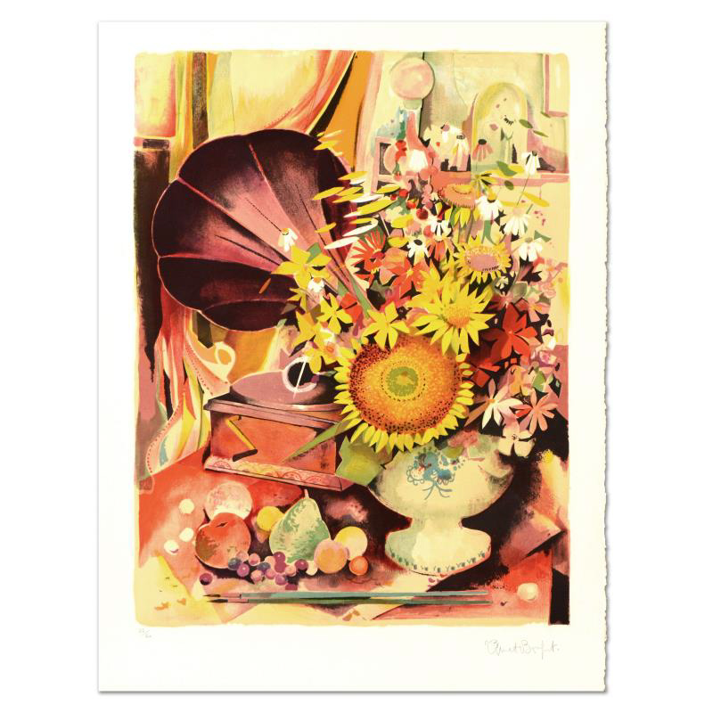 Robert Vernet Bonfort Limited Edition Color Lithograph "Bouquet"