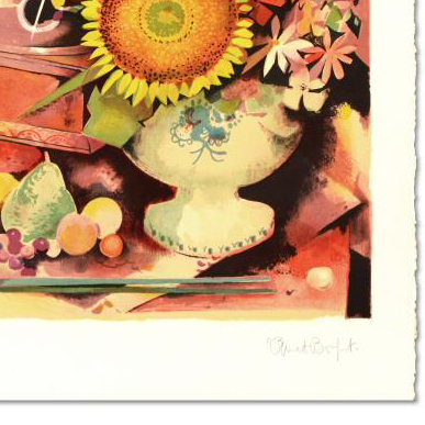 Robert Vernet Bonfort Limited Edition Color Lithograph "Bouquet"