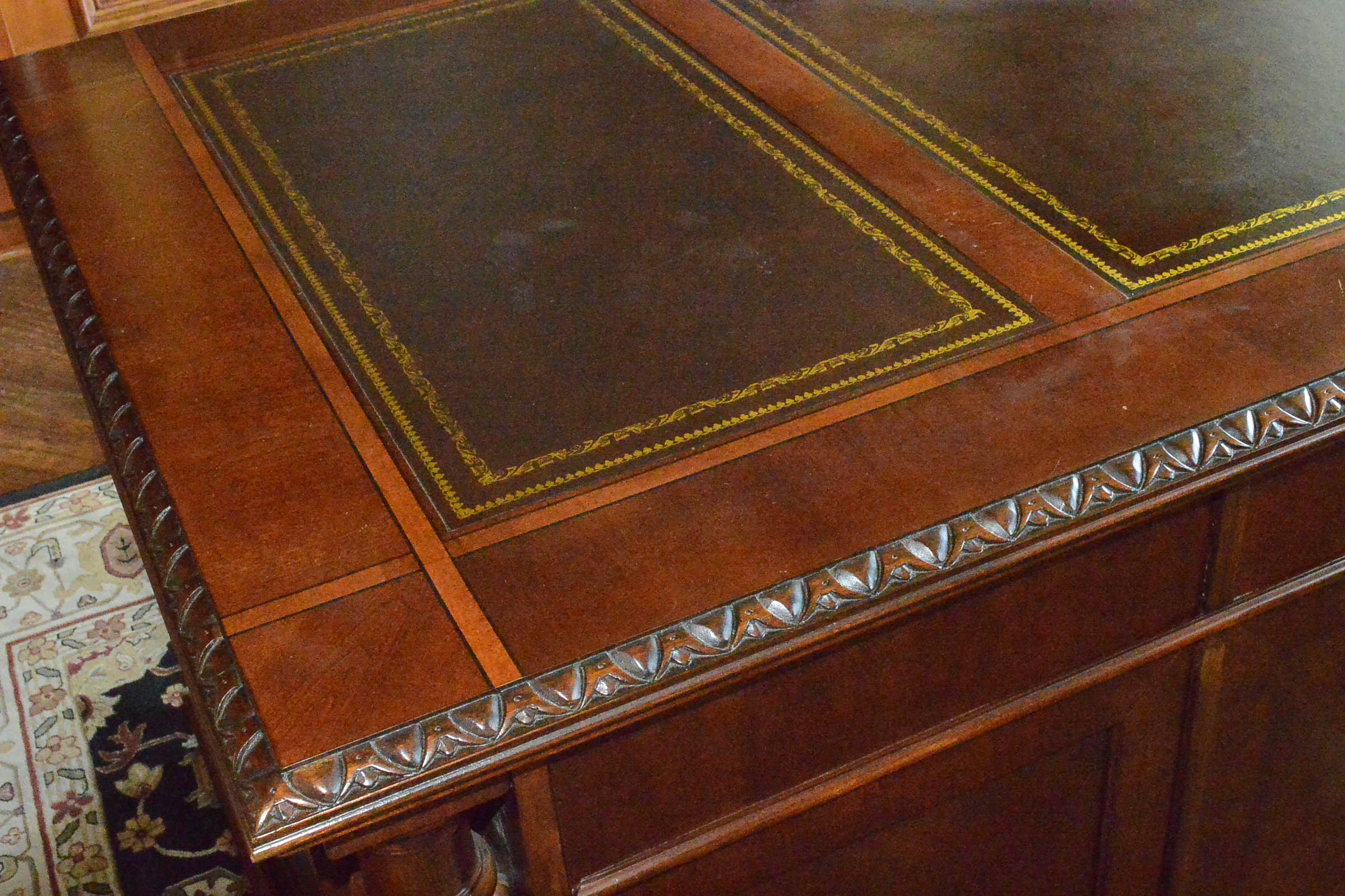 Ornately Carved Executive Desk by Hekman