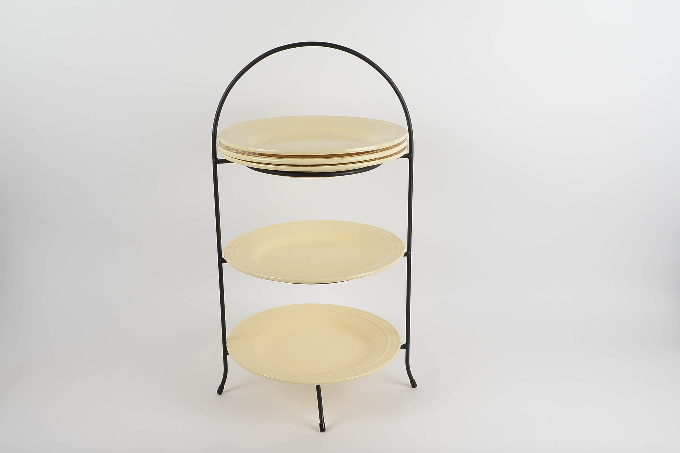 Set of World Market Plates and Tiered Stand