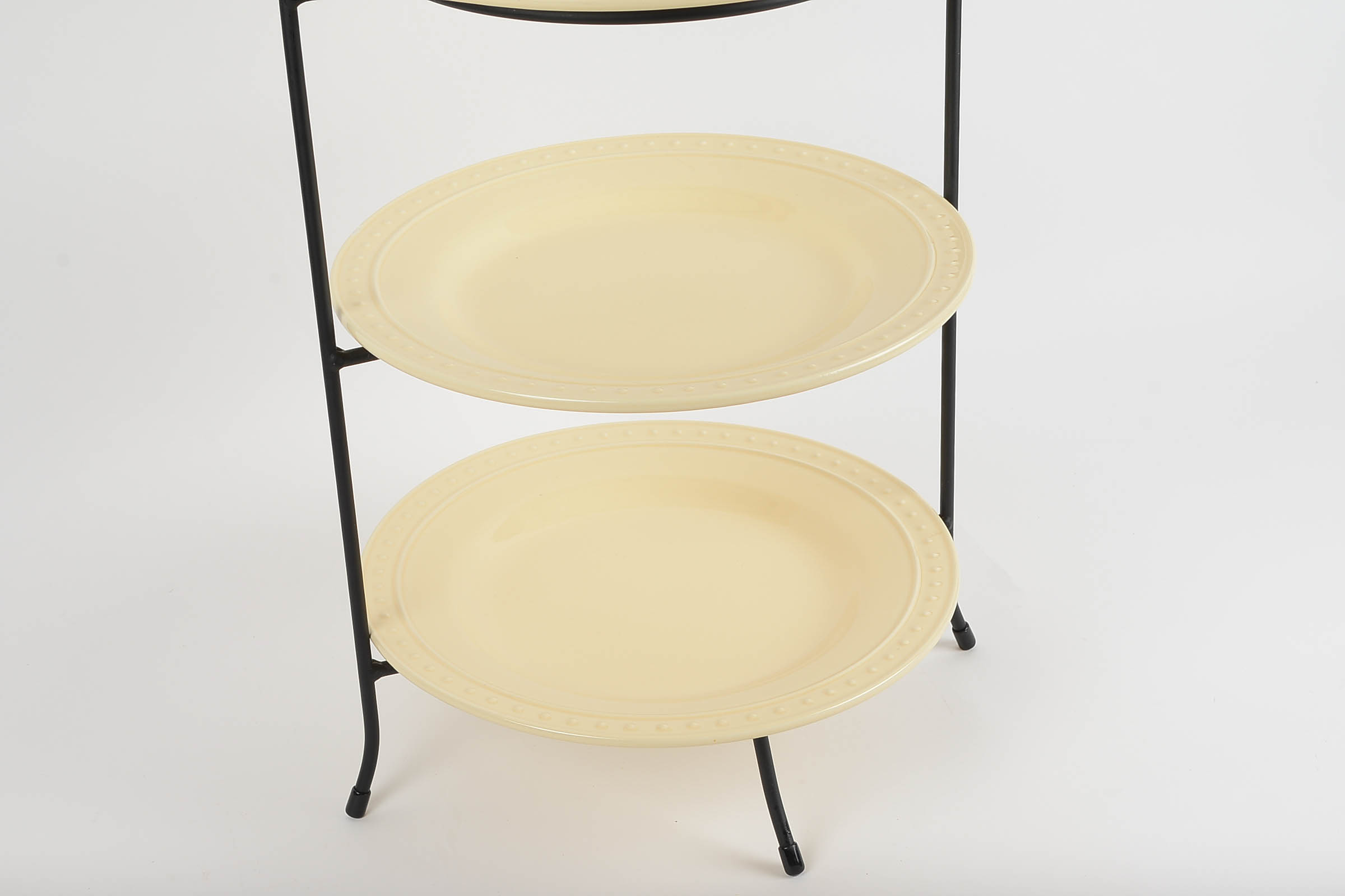 Set of World Market Plates and Tiered Stand