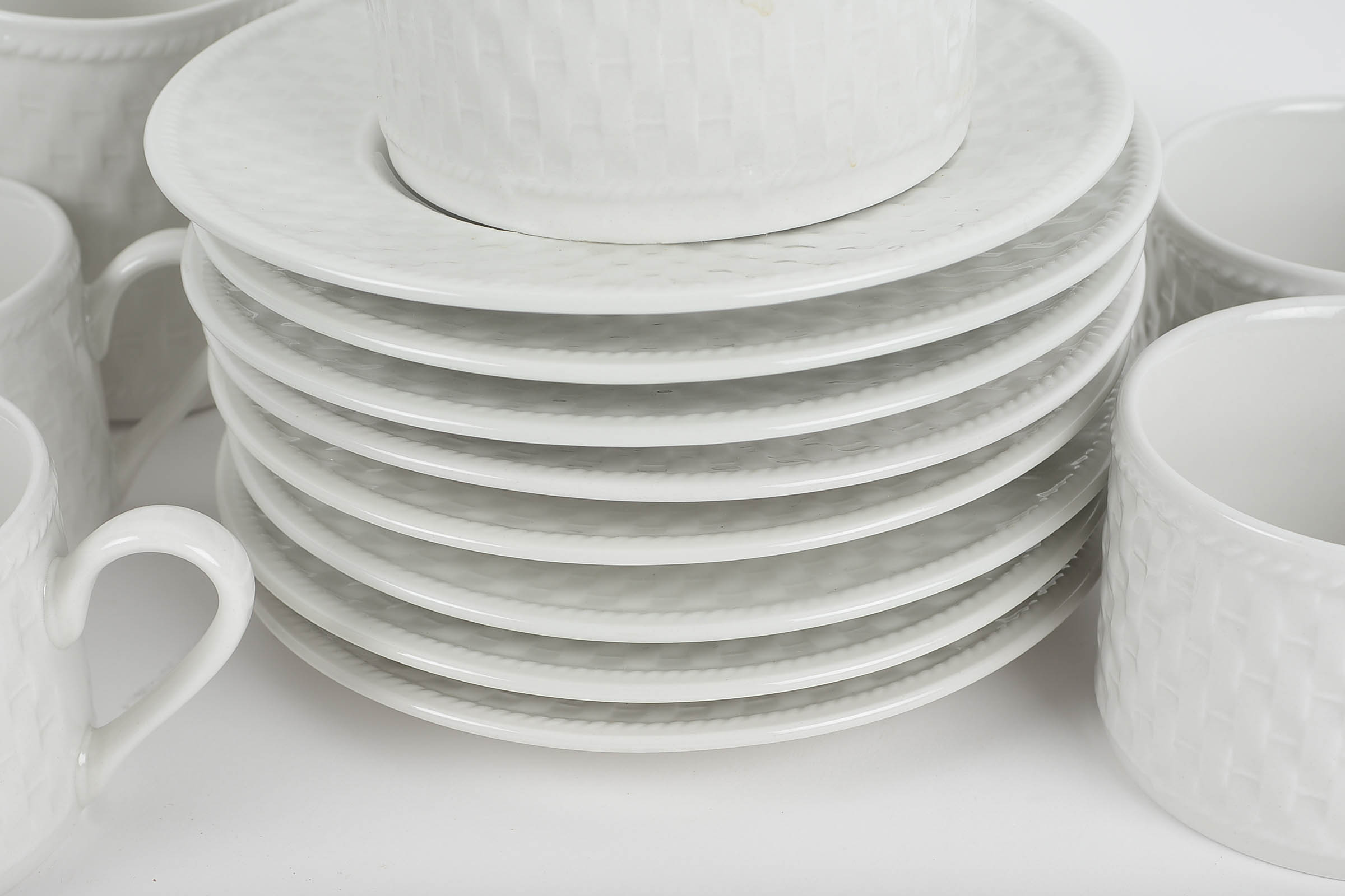 Set of Linens N’ Things Tea Cups and Saucers with Accessories