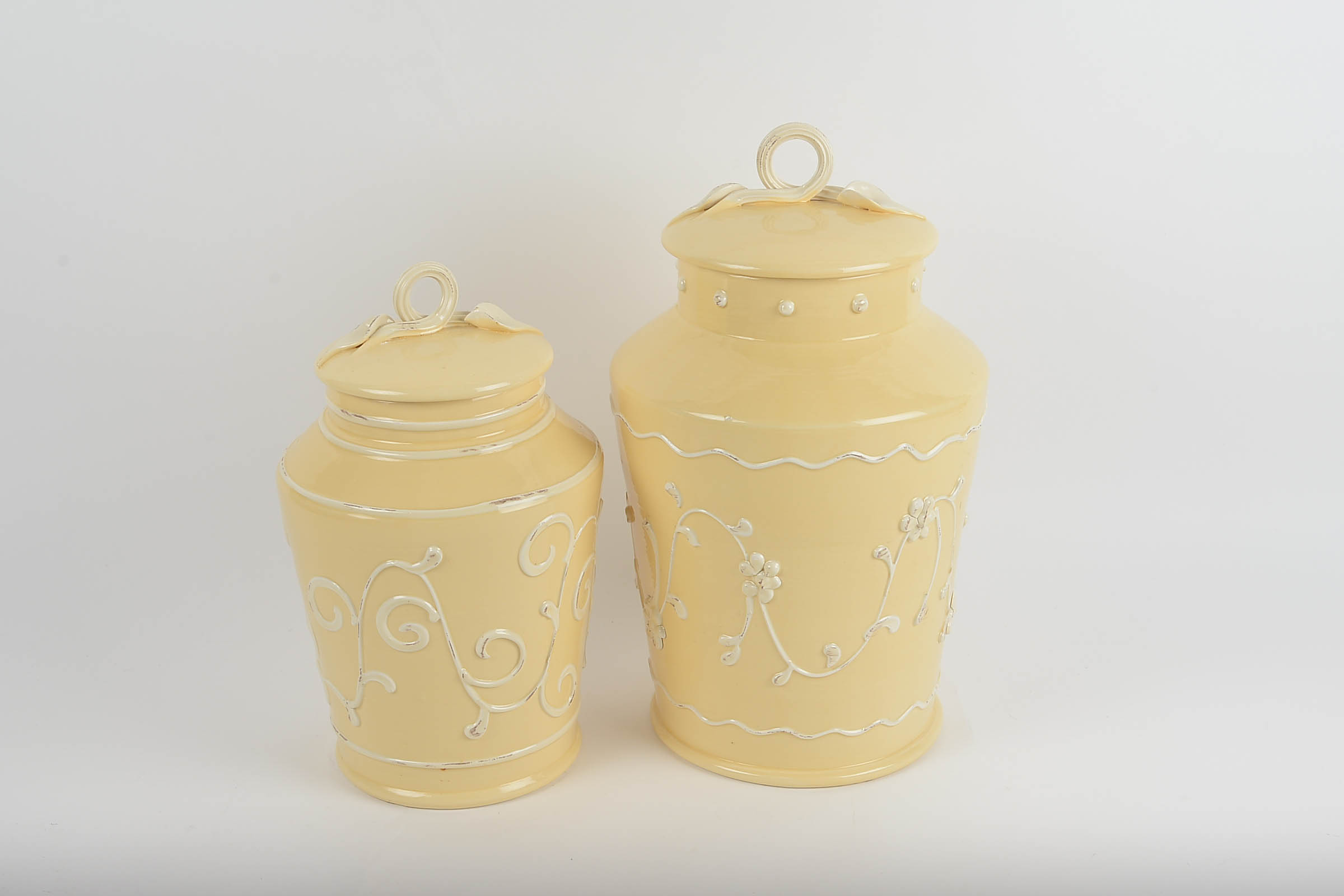 Pair of Global Views Glazed Ceramic Jars