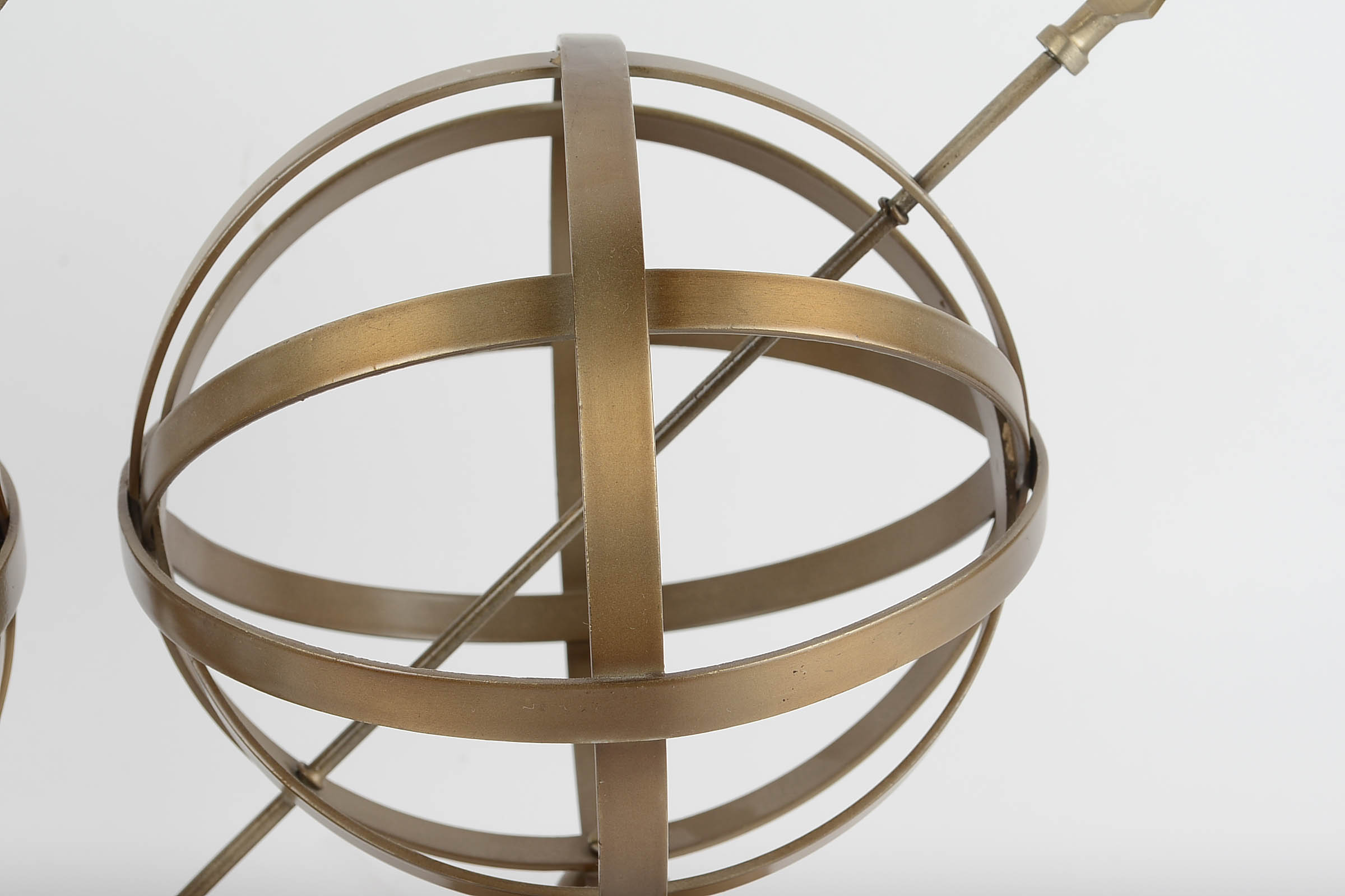 Pair of Metal Armillary Style Sphere Sculptures