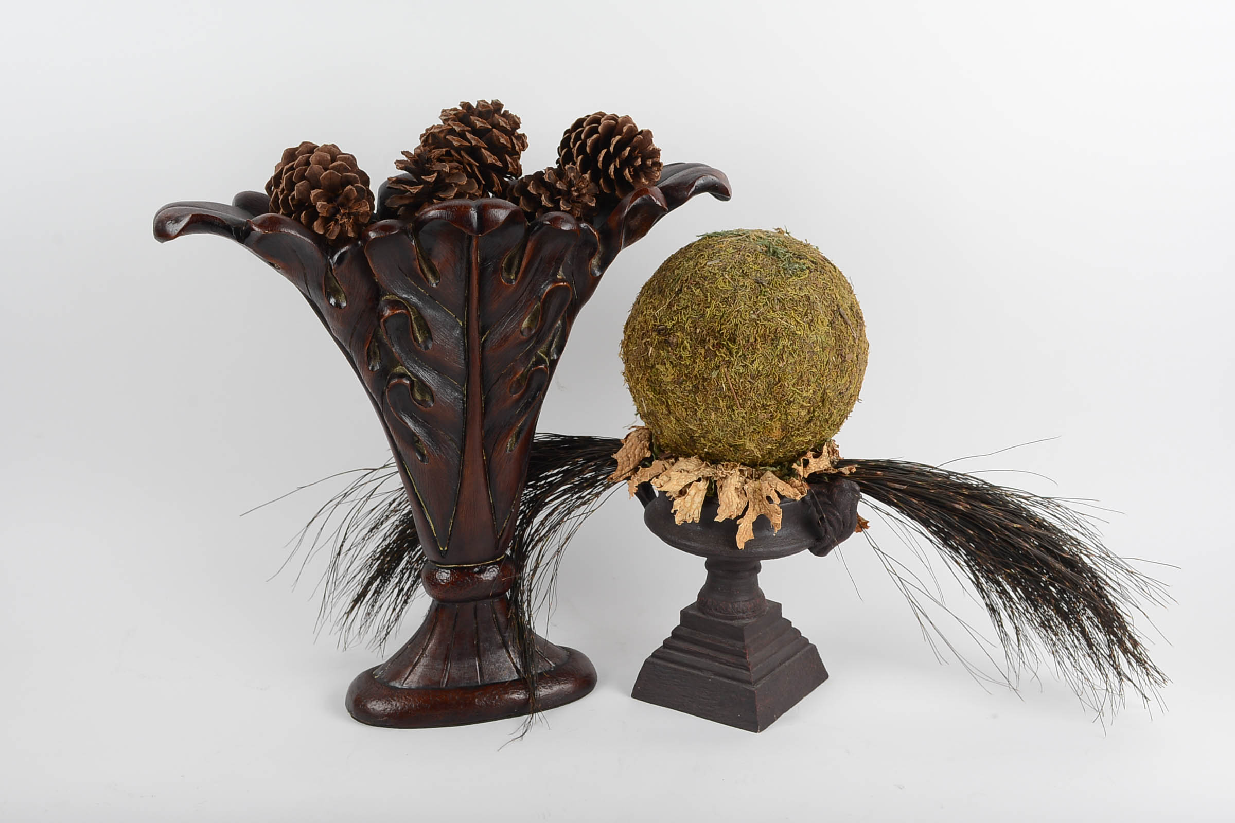 Wood Decor with Faux Pine Cones