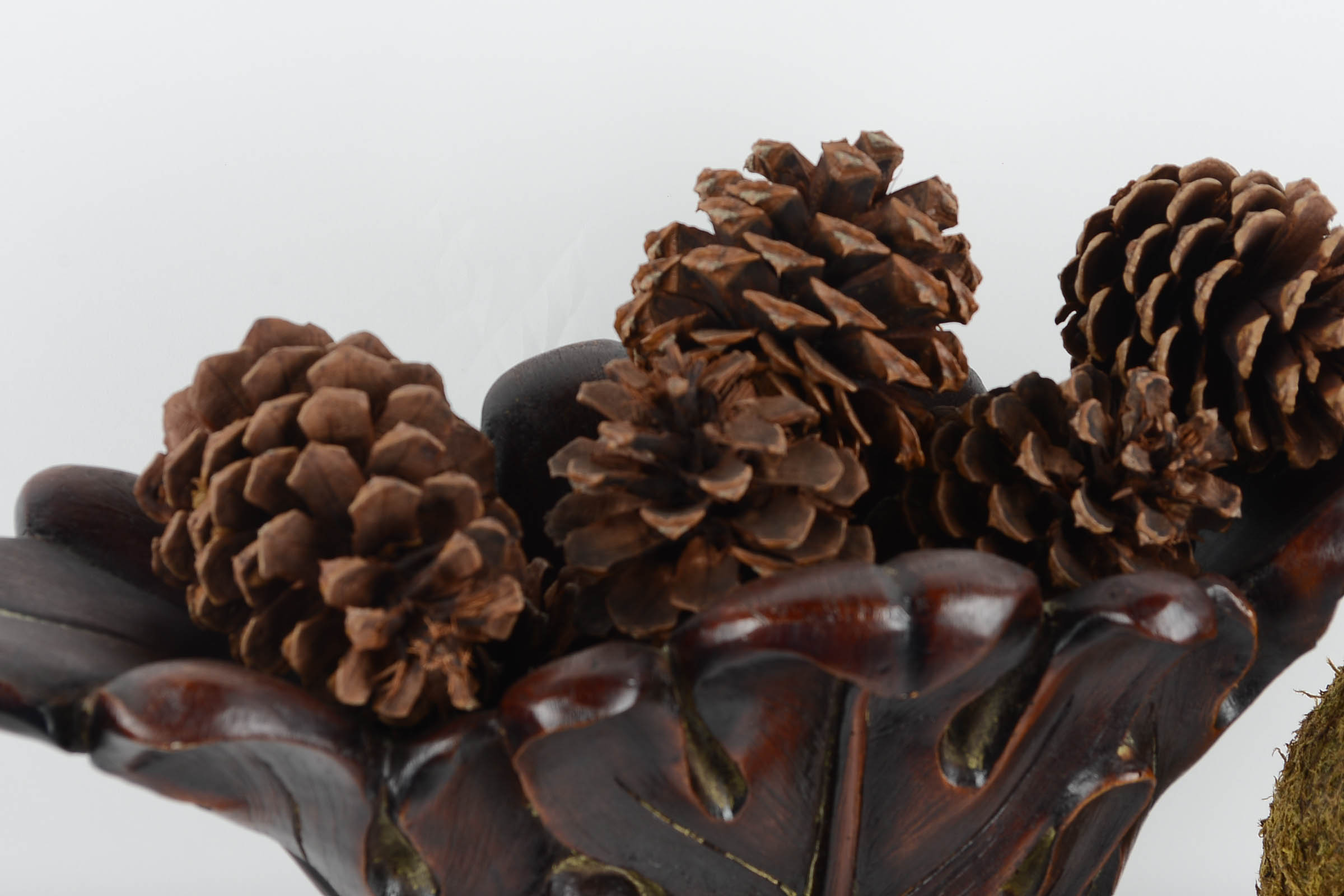 Wood Decor with Faux Pine Cones