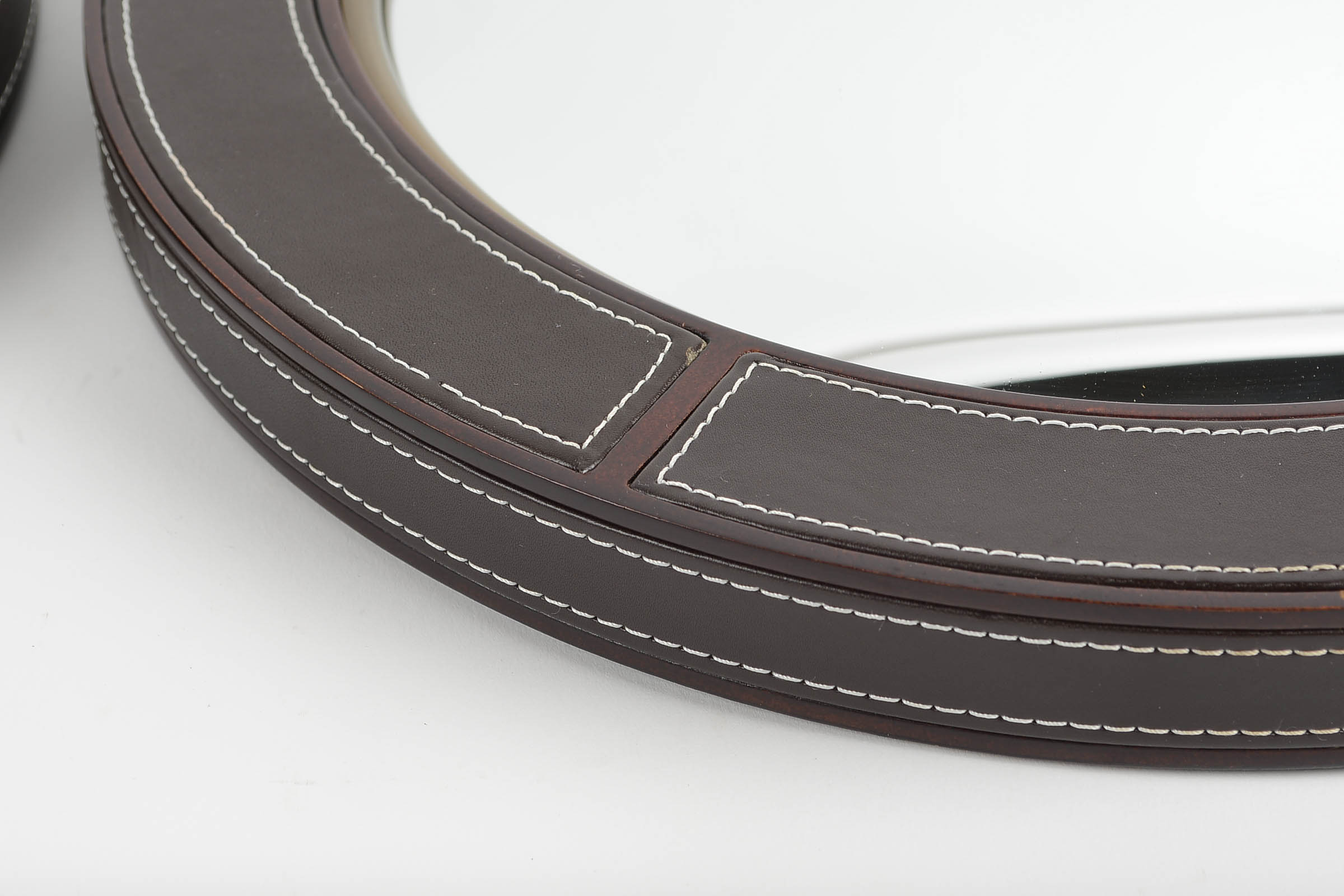 Pair of Leather Framed Victorian Hagen Mirrors