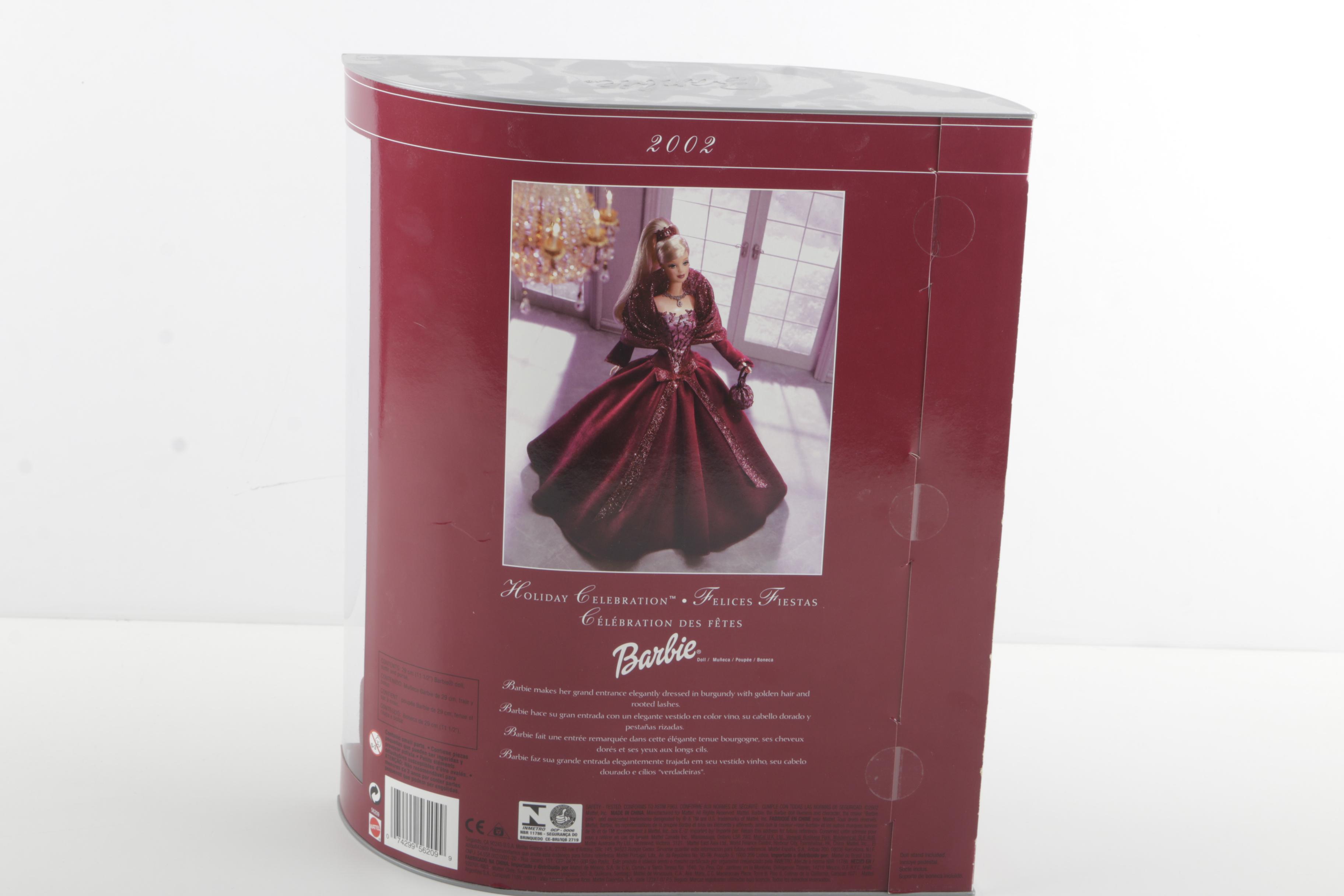 Collection of Holiday Barbie Dolls from the Early 2000's