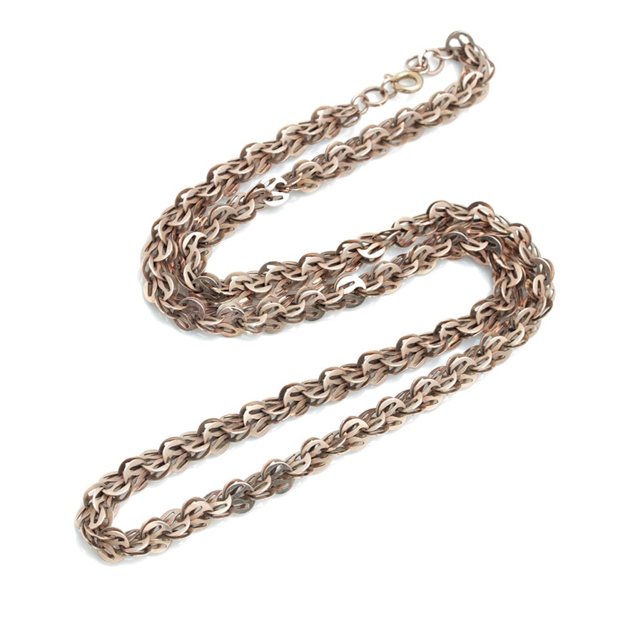 10K Yellow Gold Fancy Link Chain Necklace