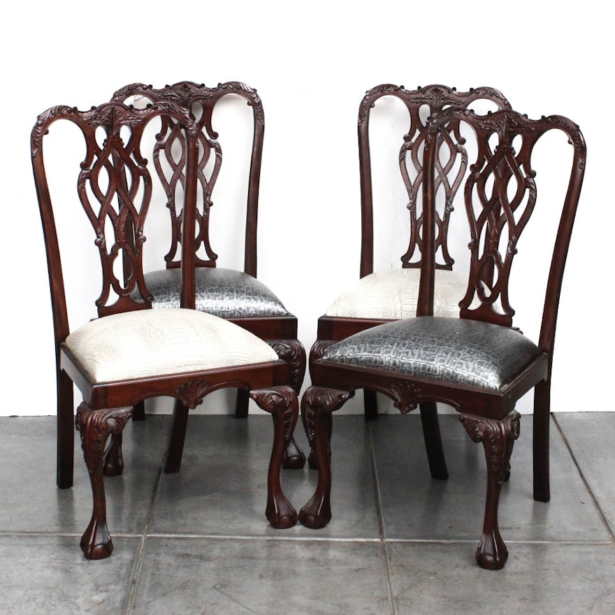 Four Chippendale Style Mahogany Dining Chairs