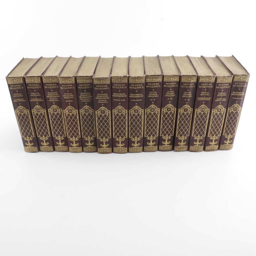 Fourteen Volume (Partial) Set of "Modern Eloquence -A Library of the World's Best Spoken Thought"