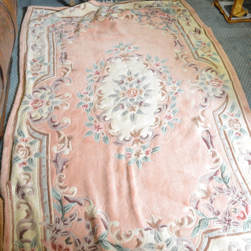 Tufted and Carved Chinese Wool Area Rug