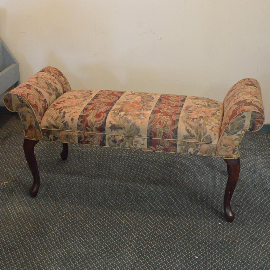 Upholstered Queen Anne Style Bench